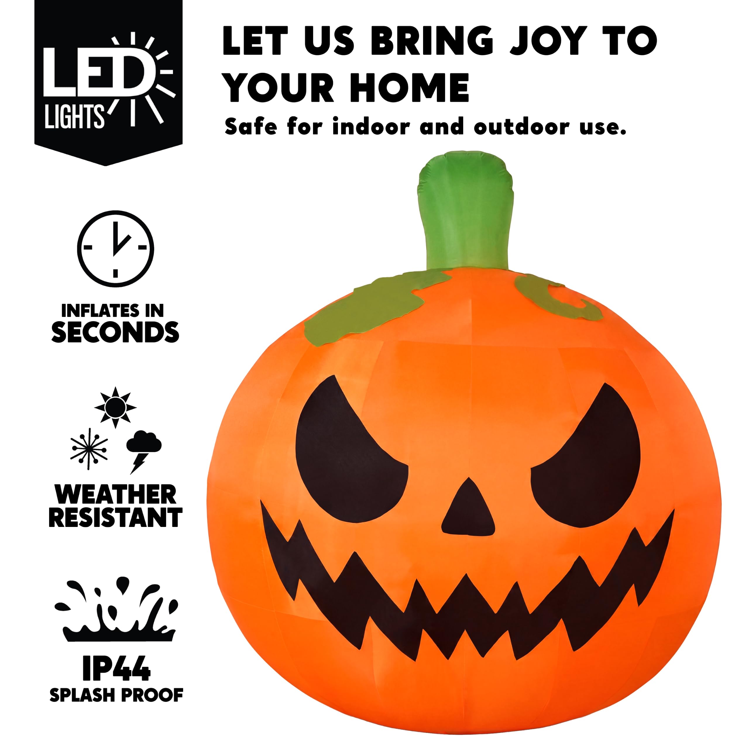JOYIN 10FT Giant Inflatable Halloween Pumpkin with Built-in LED Lights - Image 3