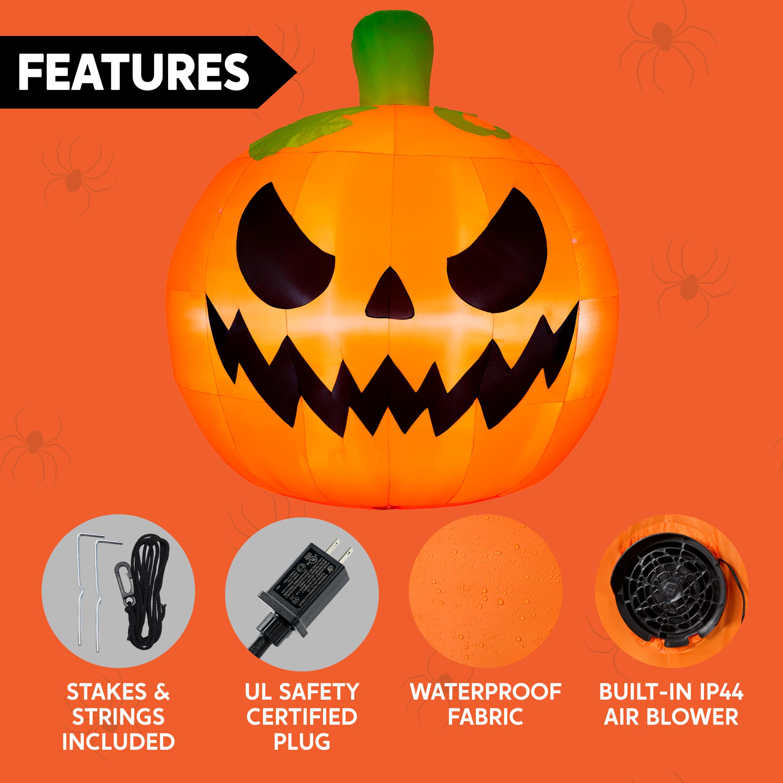 JOYIN 10FT Giant Inflatable Halloween Pumpkin with Built-in LED Lights - Image 5