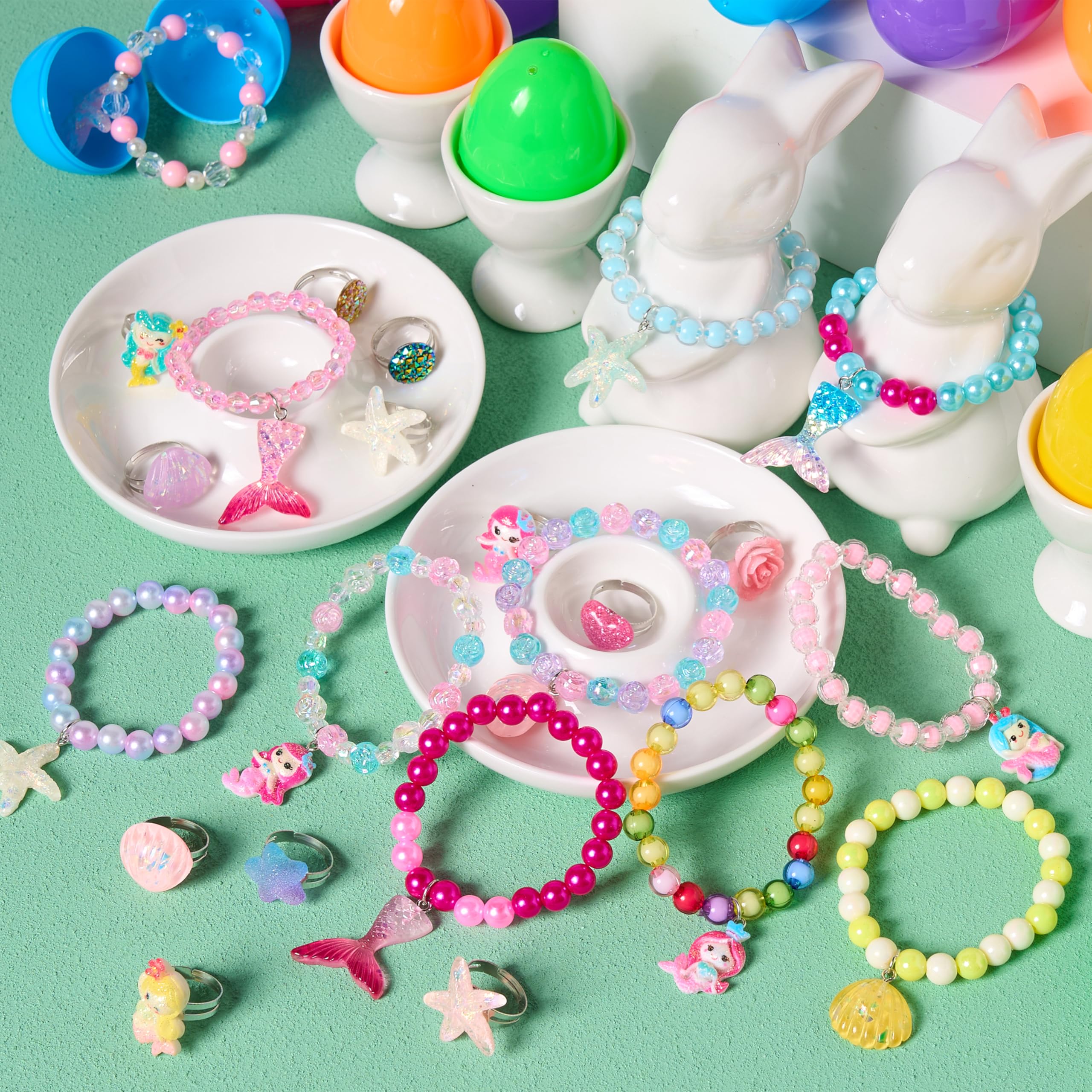 JOYIN 12 Pack Prefilled Easter Eggs with Beads Jewelry Toys - Image 2