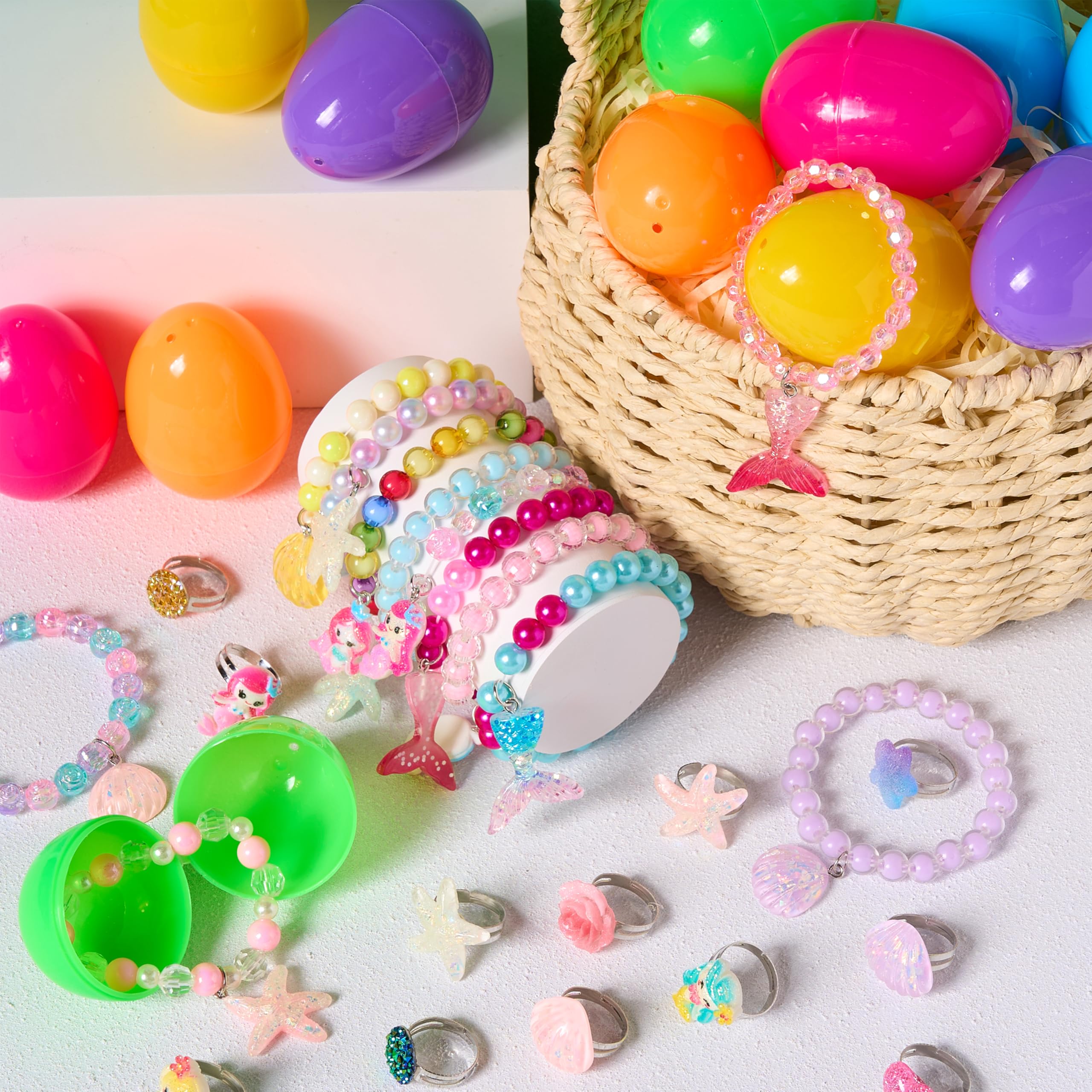 JOYIN 12 Pack Prefilled Easter Eggs with Beads Jewelry Toys - Image 4