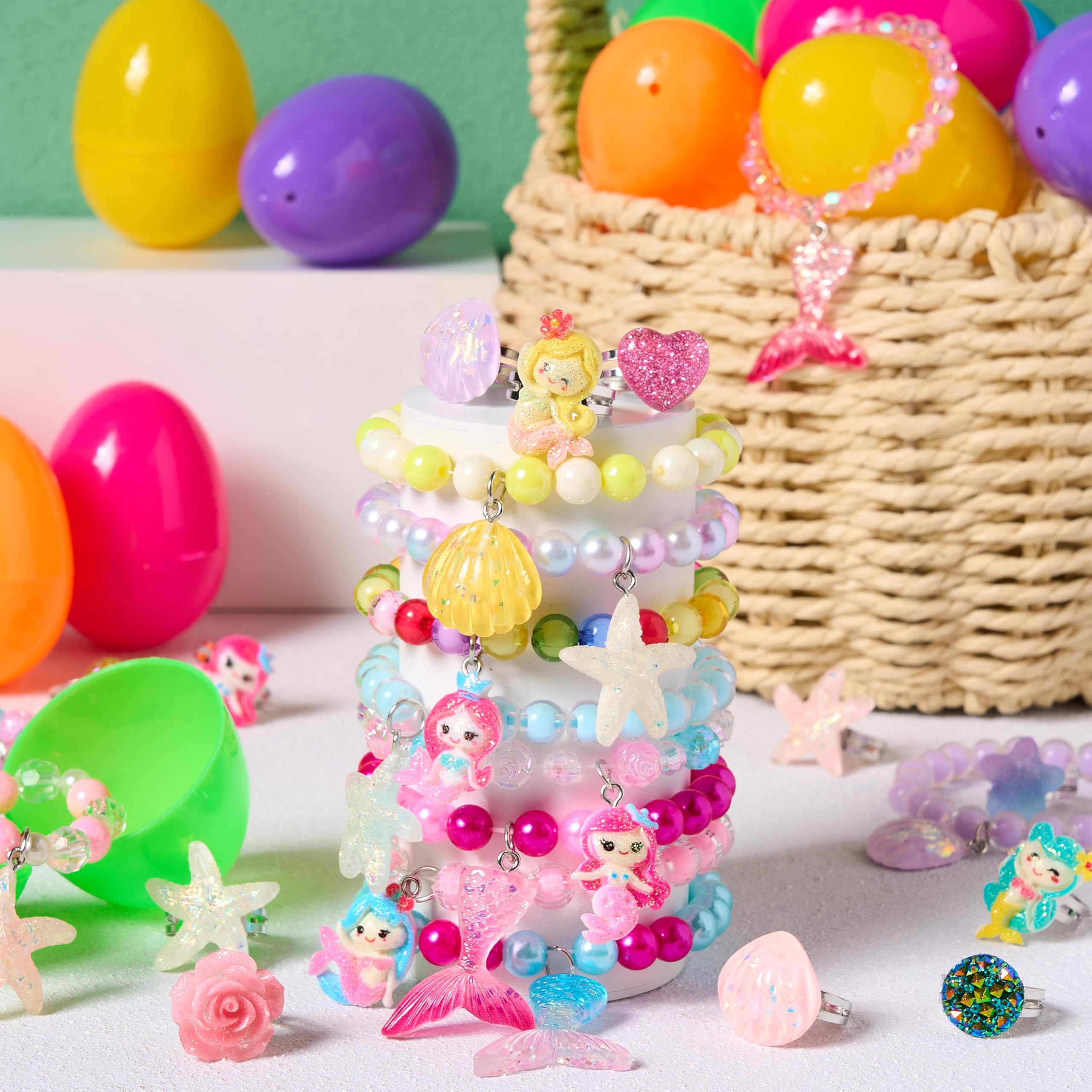 JOYIN 12 Pack Prefilled Easter Eggs with Beads Jewelry Toys - Image 6