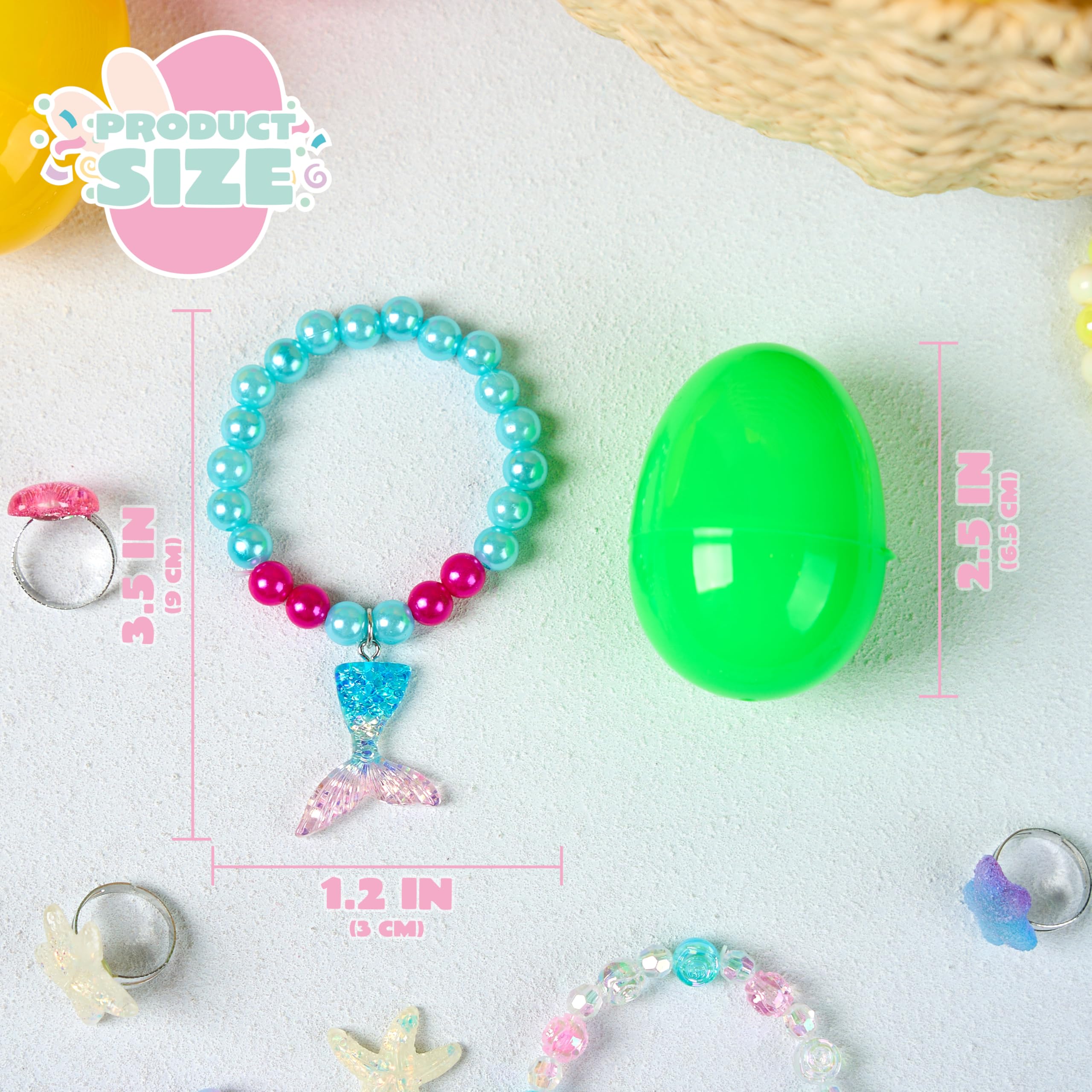 JOYIN 12 Pack Prefilled Easter Eggs with Beads Jewelry Toys - Image 7
