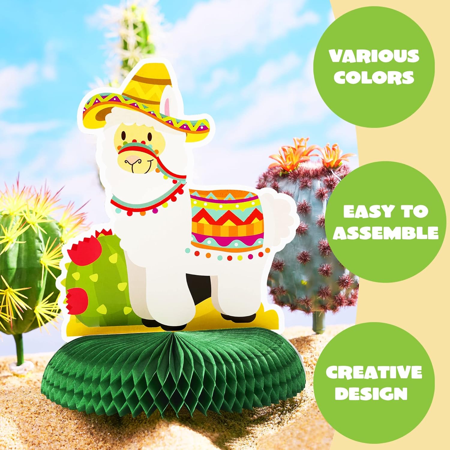 JOYIN 12 Pcs Cinco De Mayo Honeycomb Table Centerpiece - Image 3