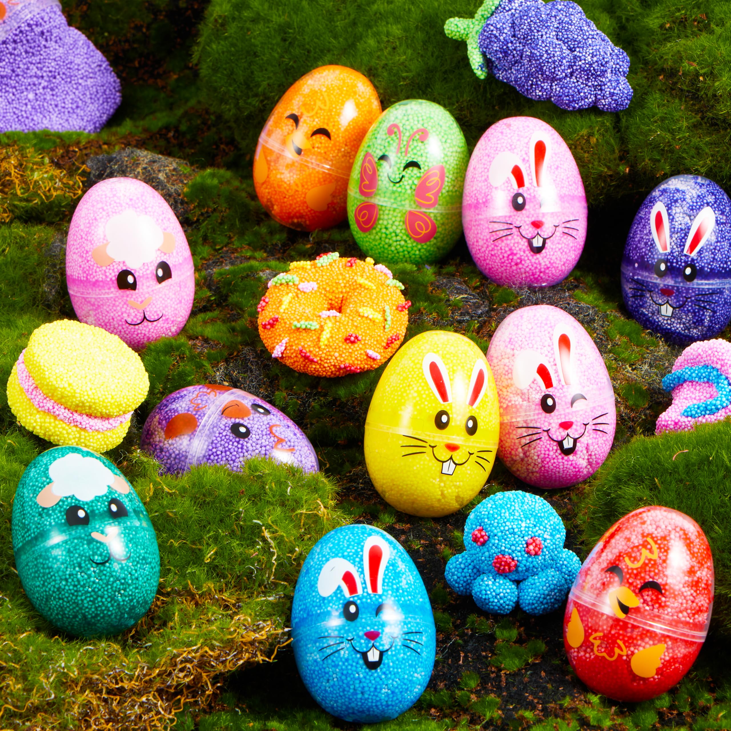 JOYIN 12 Pcs Easter Prefilled Eggs with Foam Squishy Toys - Image 4