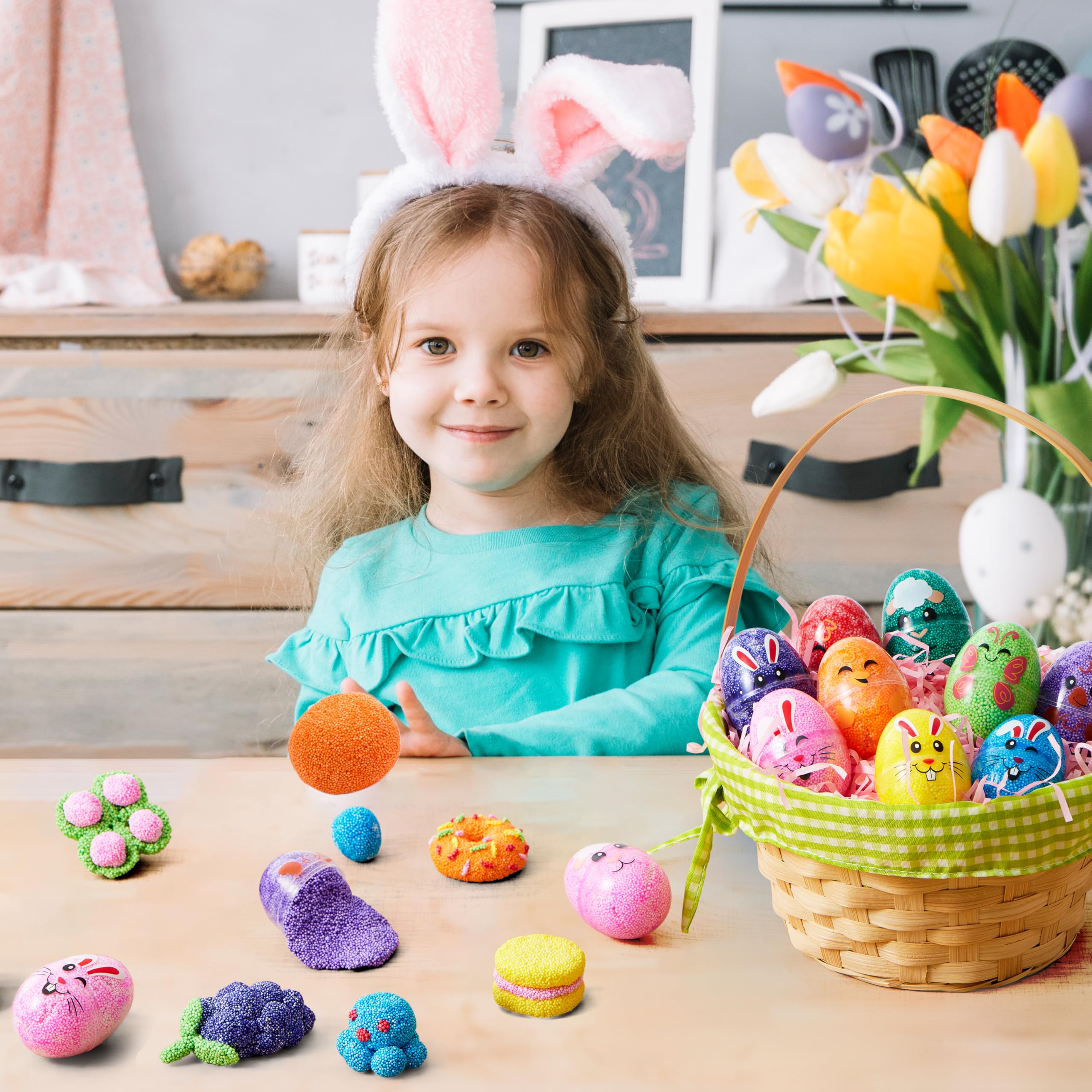 JOYIN 12 Pcs Easter Prefilled Eggs with Foam Squishy Toys - Image 5