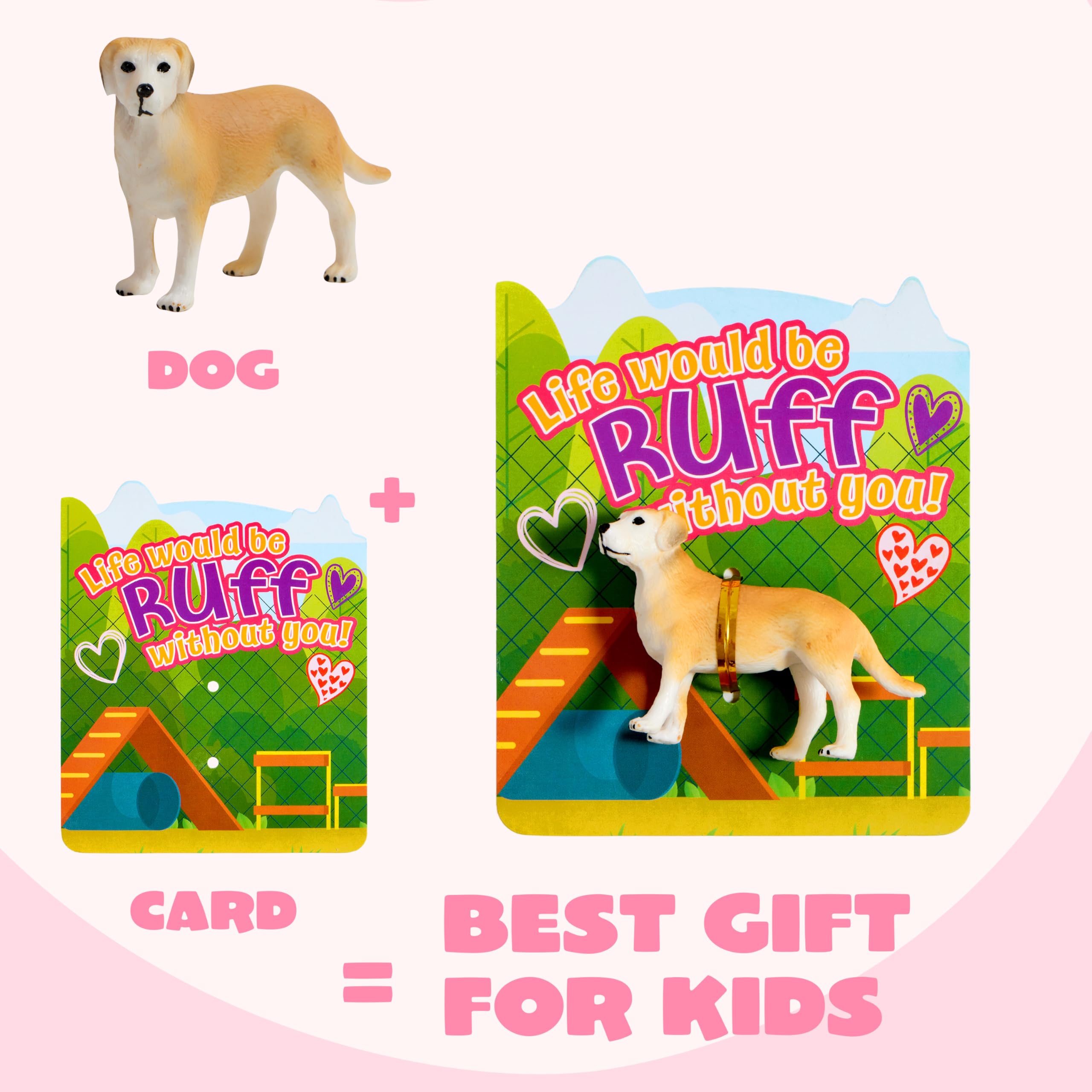 JOYIN 14 Pack Valentines Day Greeting Card with Dog Puppy Figure Toys for Kids Party Favor - Image 2