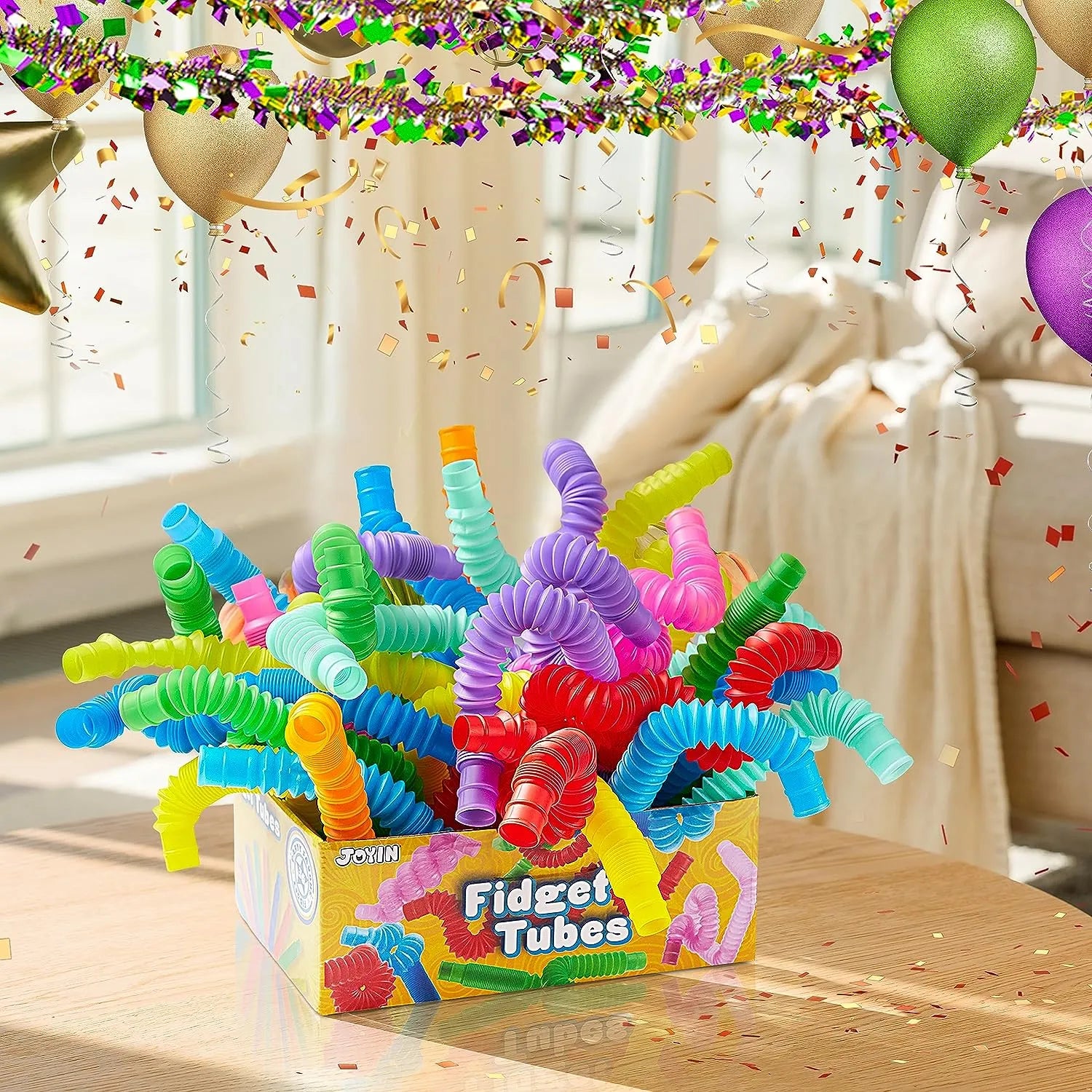 18 Pack Pop Tubes, Fidget Tubes Party Favors in9 Colors - Image 7