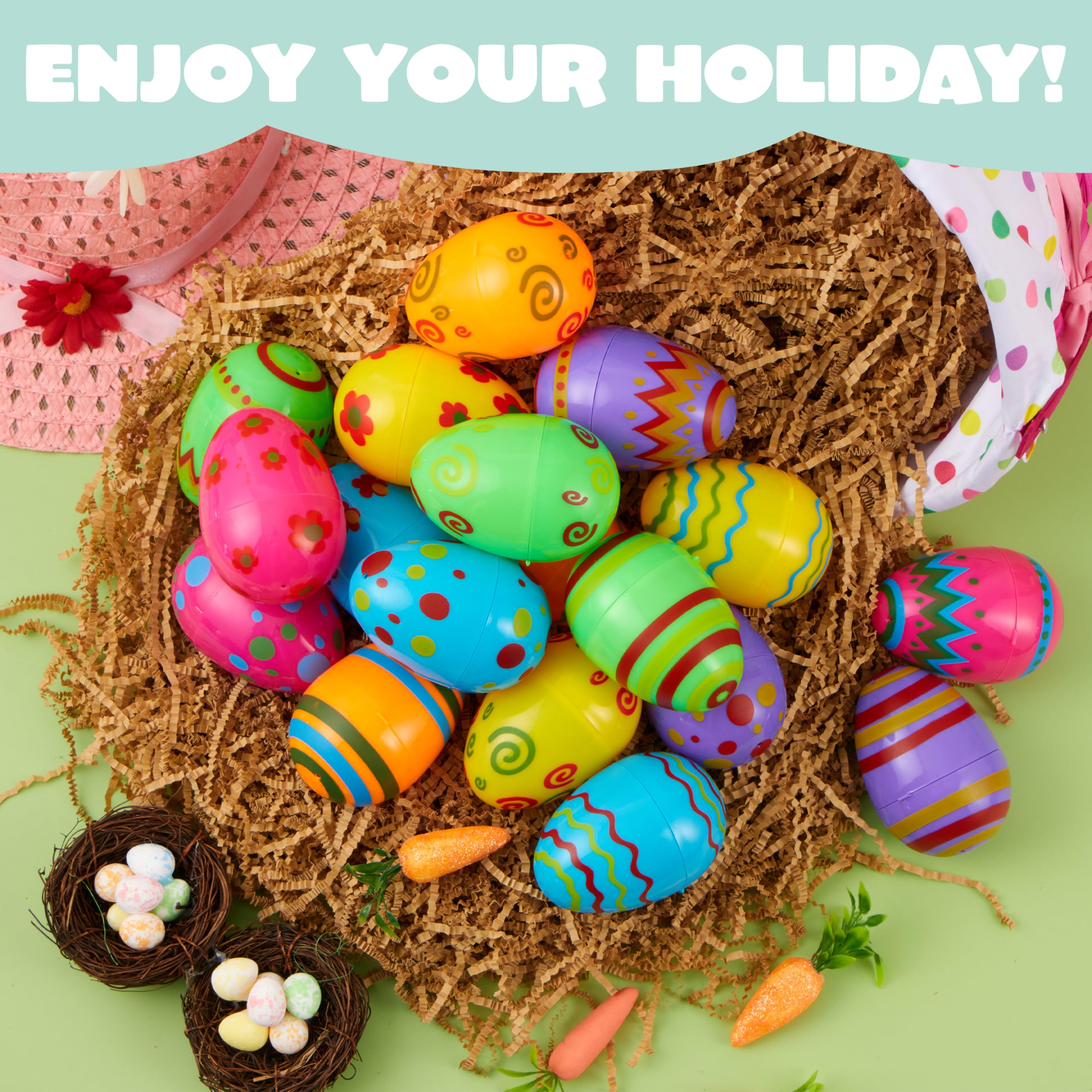 JOYIN 18 Pcs Bright Printed Plastic Easter Eggs - Image 5