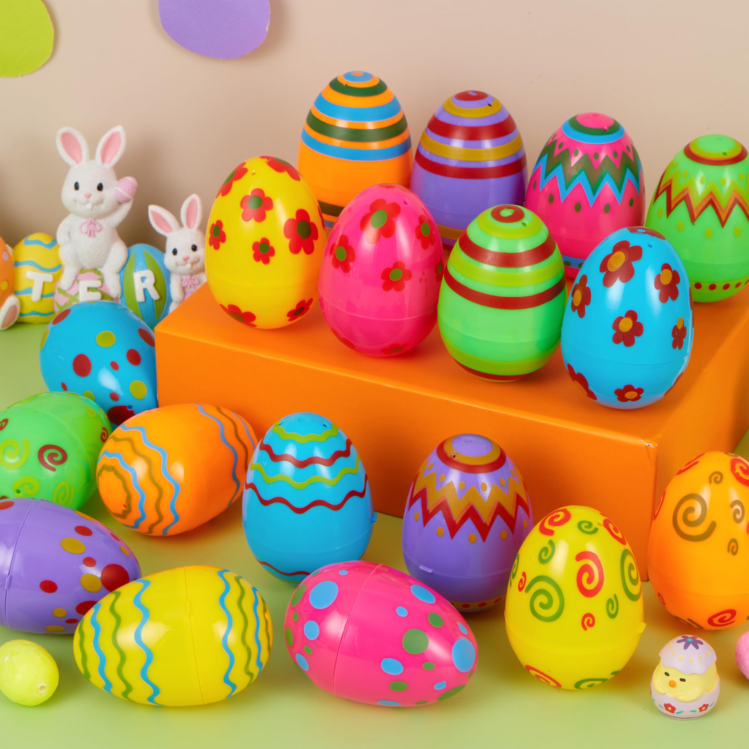 JOYIN 18 Pcs Bright Printed Plastic Easter Eggs - Image 7