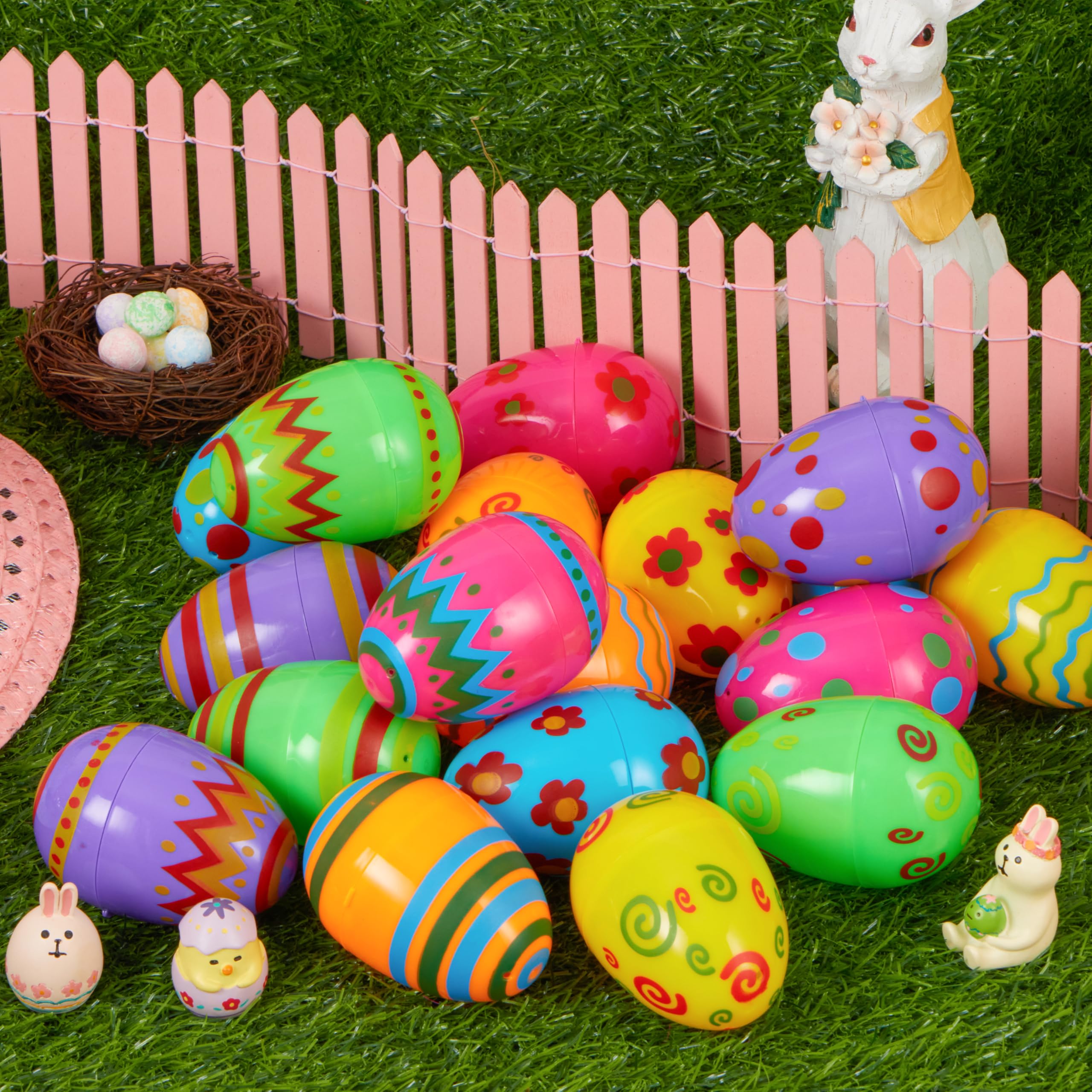 JOYIN 18 Pcs Bright Printed Plastic Easter Eggs - Image 8