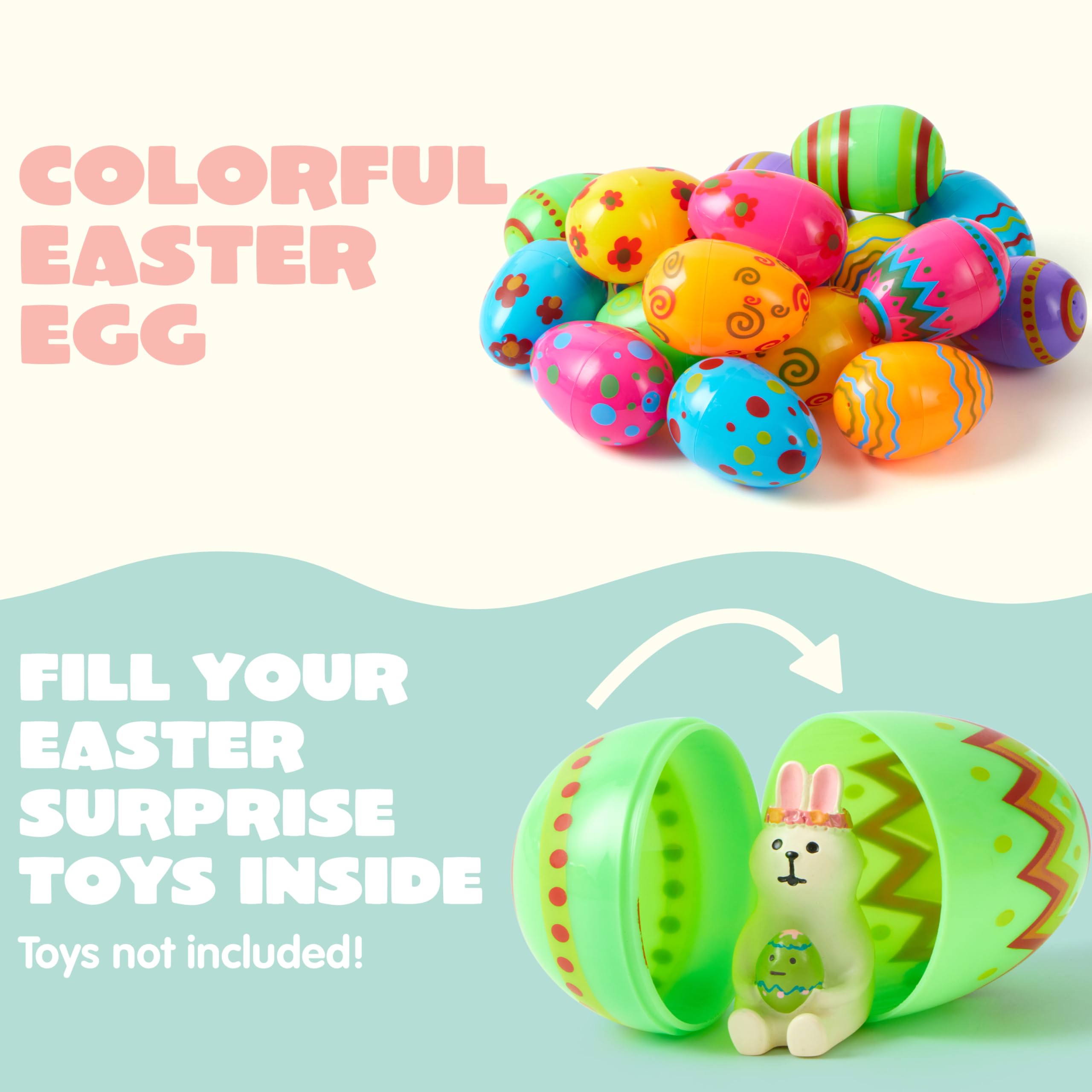 JOYIN 18 Pcs Bright Printed Plastic Easter Eggs - Image 4