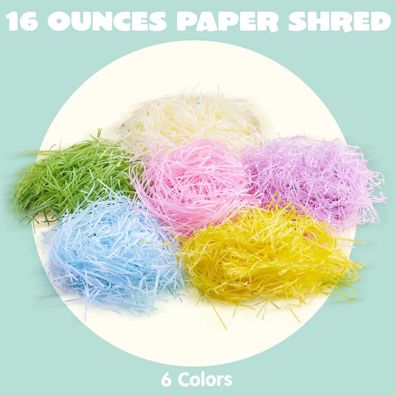 JOYIN 1LB Recyclable Easter Grass - 6-Color Crinkle Paper Shred - Image 2