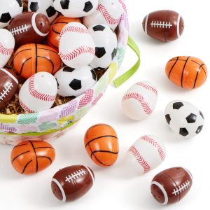 JOYIN 24 Pcs 2.3 Assorted Sports Balls Plastic Easter Eggs