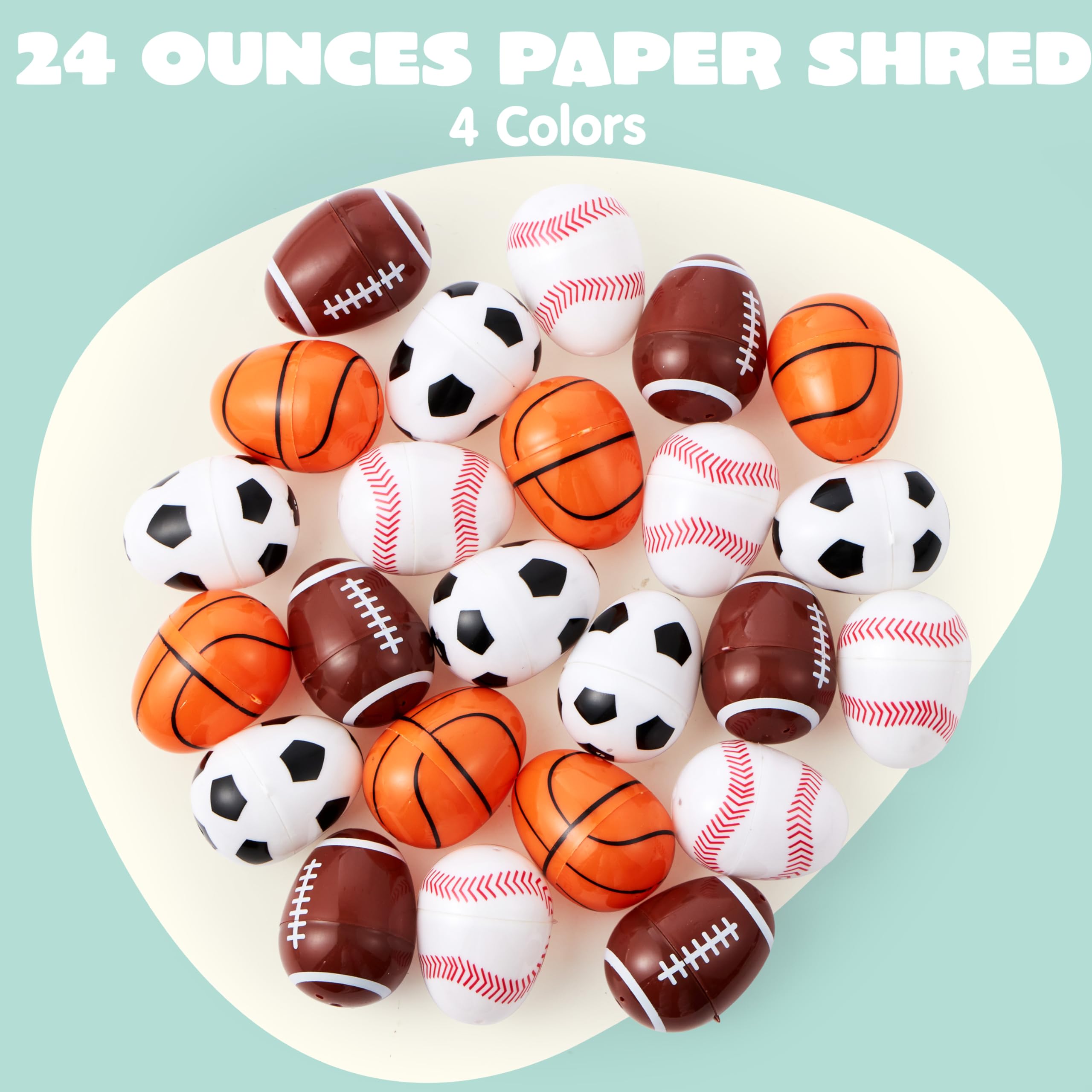 JOYIN 24 Pcs 2.3 Assorted Sports Balls Plastic Easter Eggs - Image 2