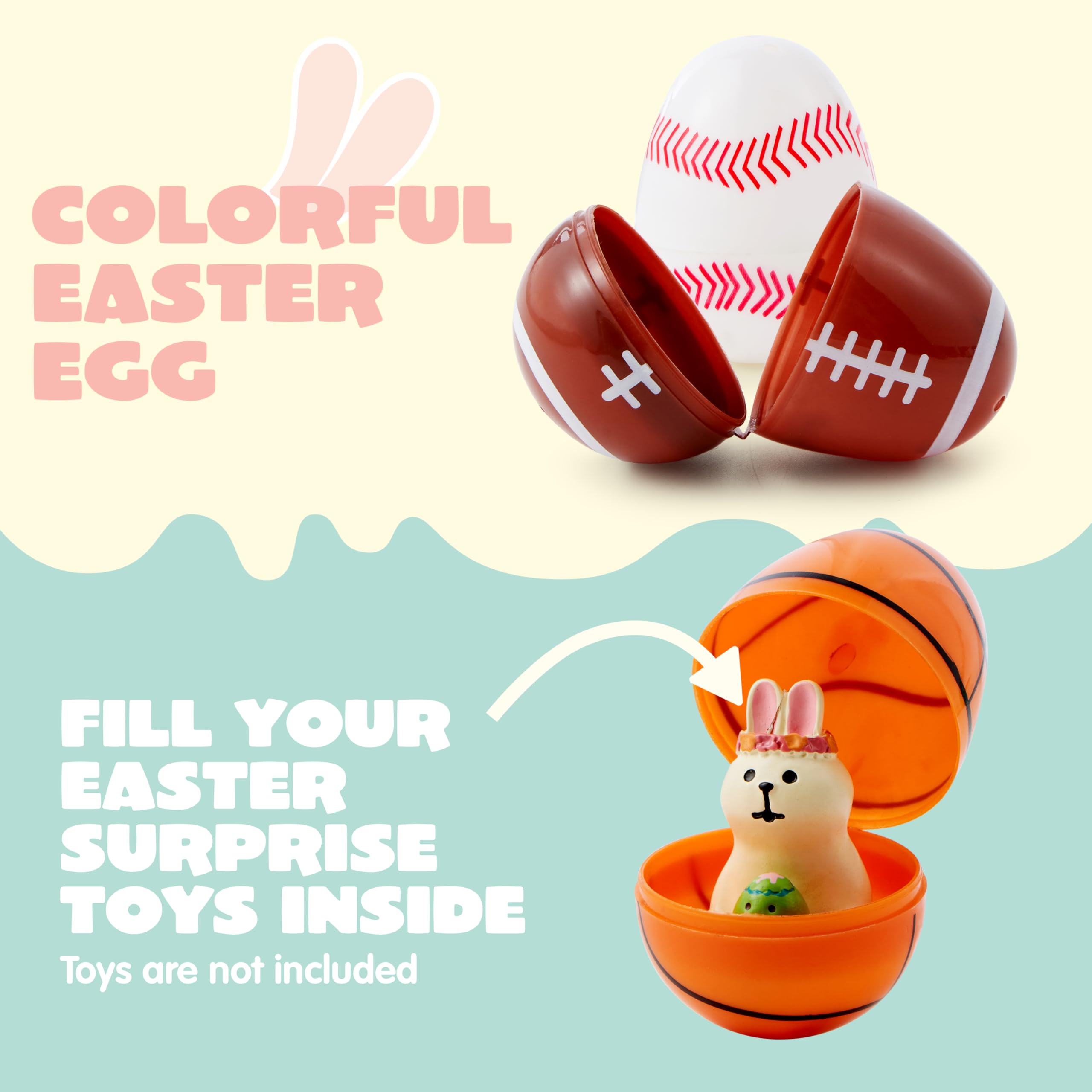 JOYIN 24 Pcs 2.3 Assorted Sports Balls Plastic Easter Eggs - Image 5