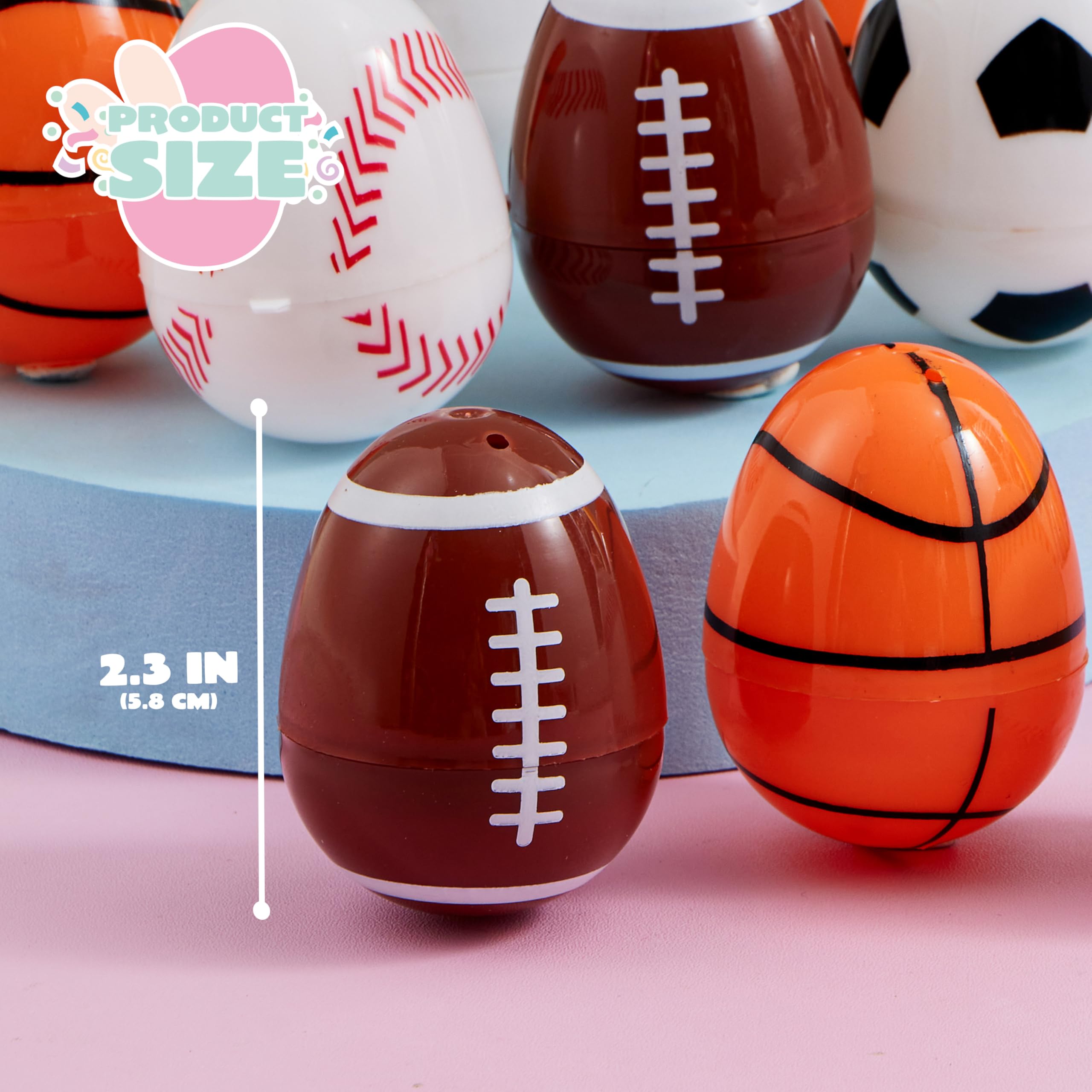 JOYIN 24 Pcs 2.3 Assorted Sports Balls Plastic Easter Eggs - Image 6