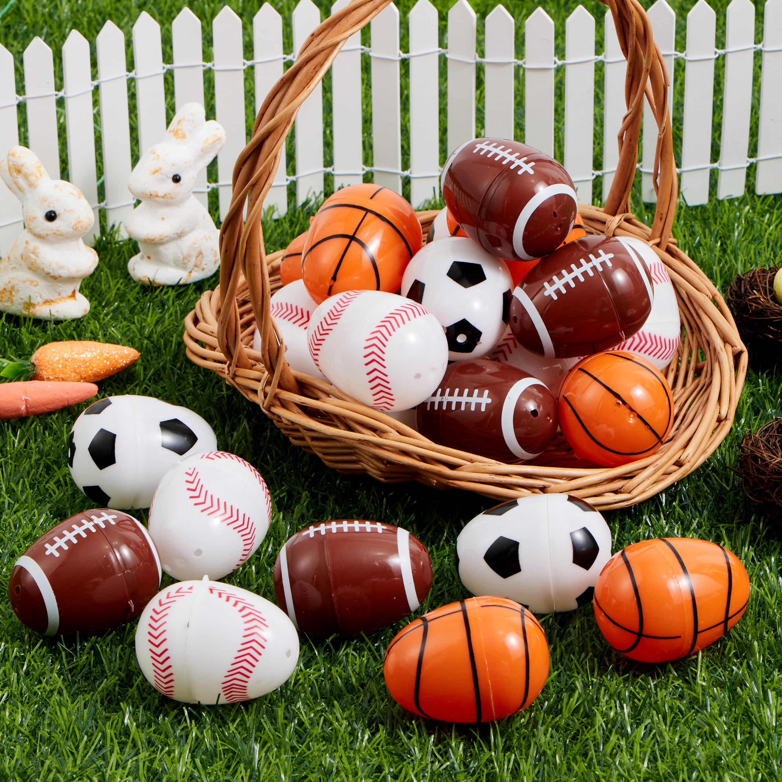 JOYIN 24 Pcs 2.3 Assorted Sports Balls Plastic Easter Eggs - Image 7