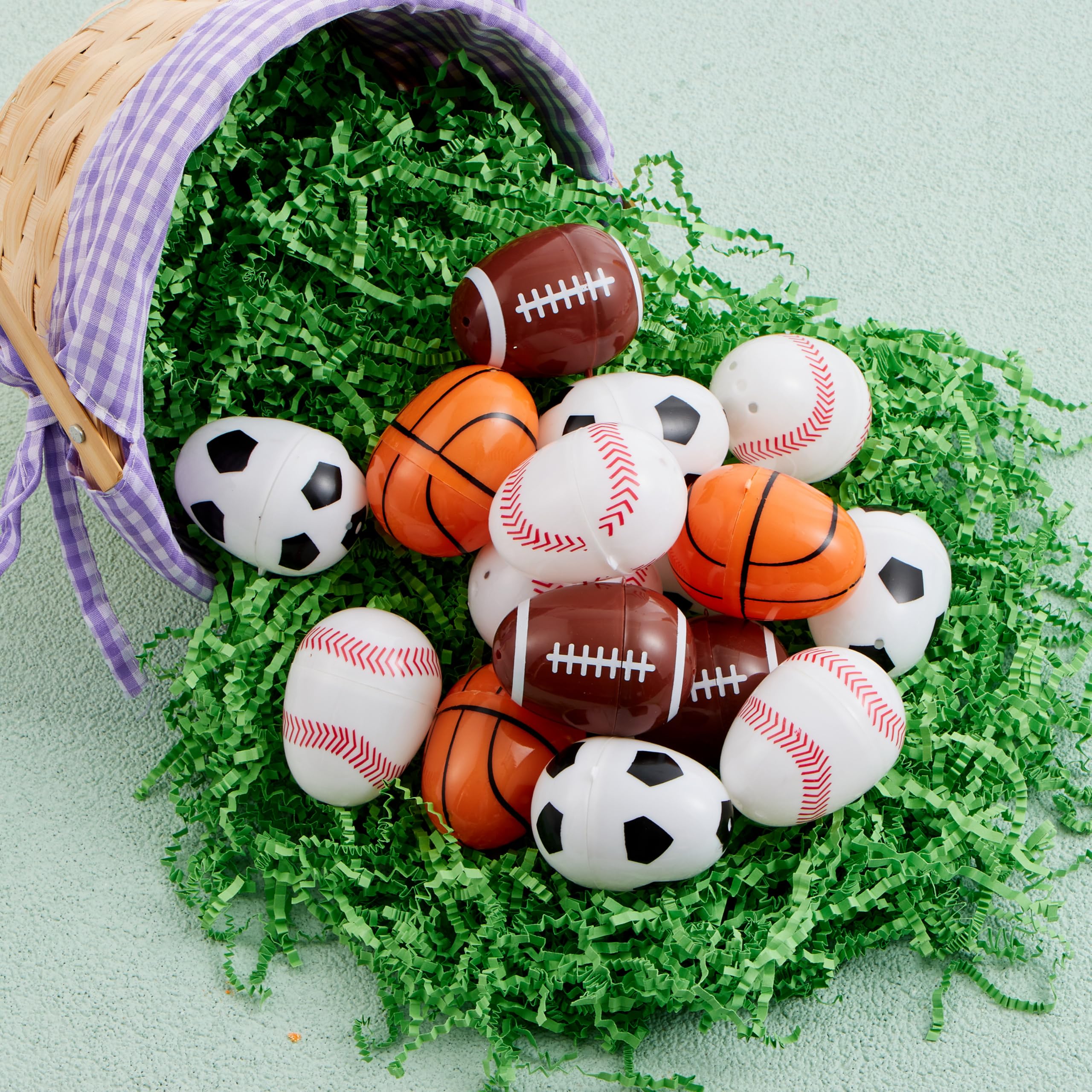 JOYIN 24 Pcs 2.3 Assorted Sports Balls Plastic Easter Eggs - Image 8