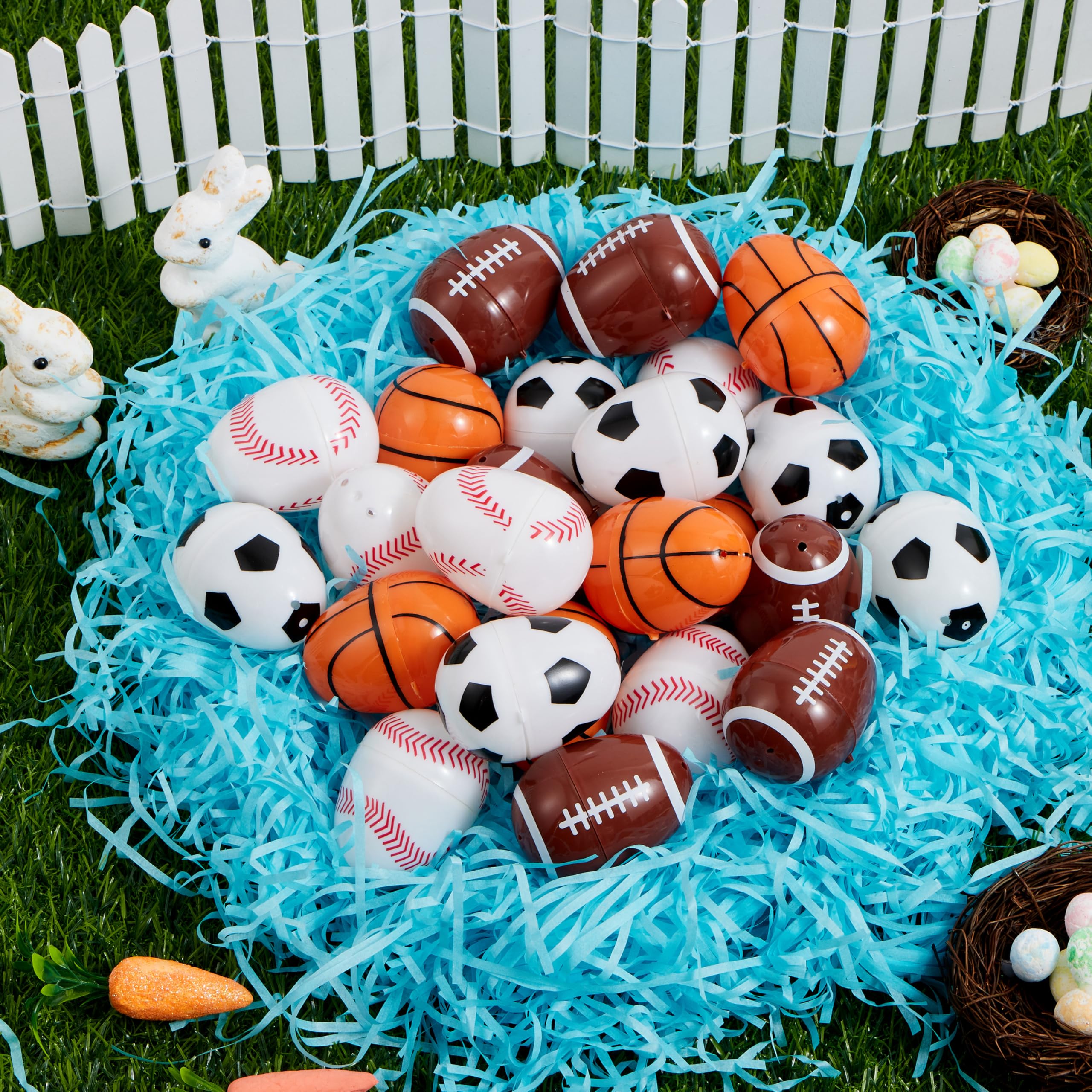 JOYIN 24 Pcs 2.3 Assorted Sports Balls Plastic Easter Eggs - Image 9