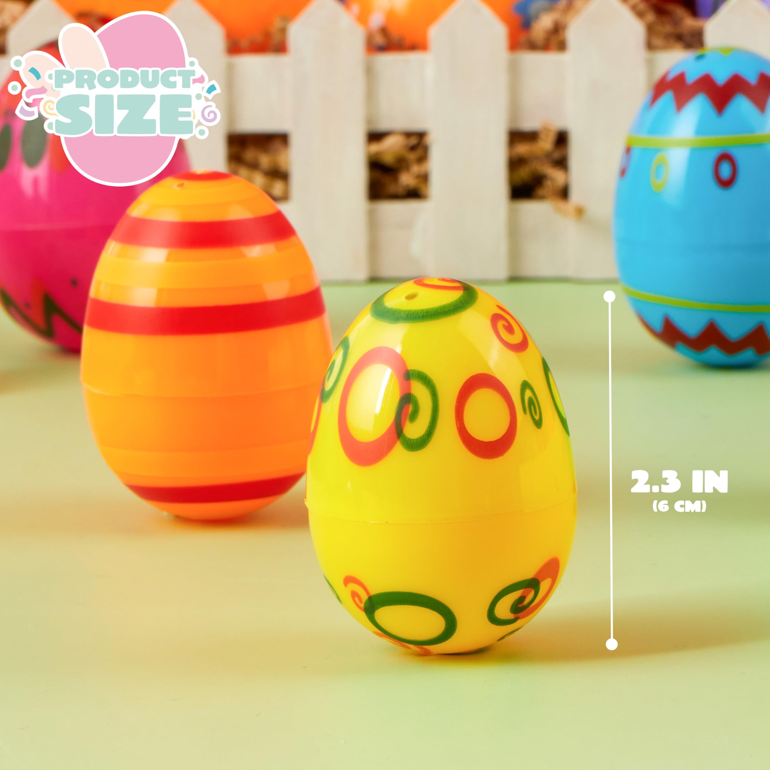 JOYIN 24 Pcs 2.3 Inch Printed Fillable Plastic Easter Eggs - Image 5