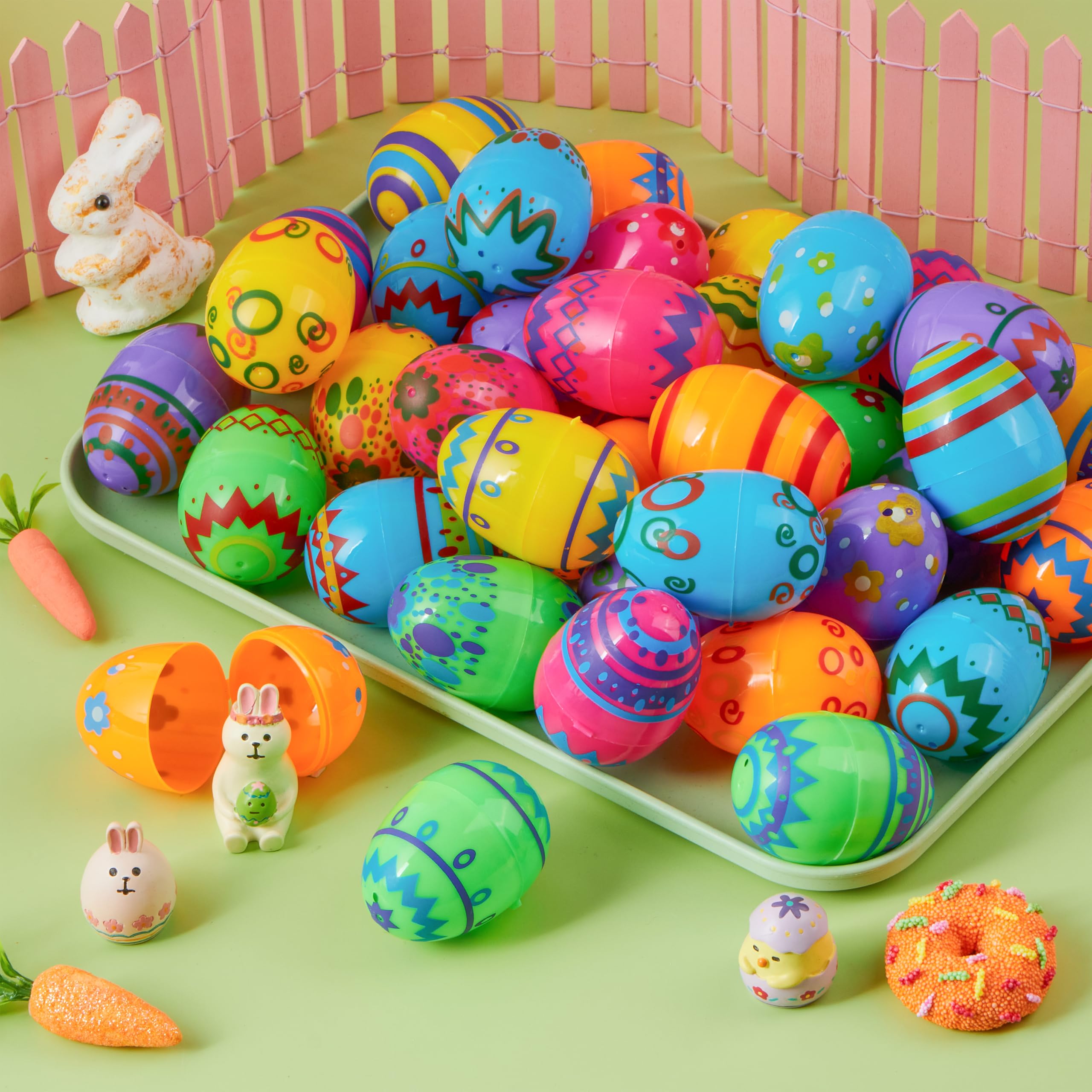JOYIN 24 Pcs 2.3 Inch Printed Fillable Plastic Easter Eggs - Image 8