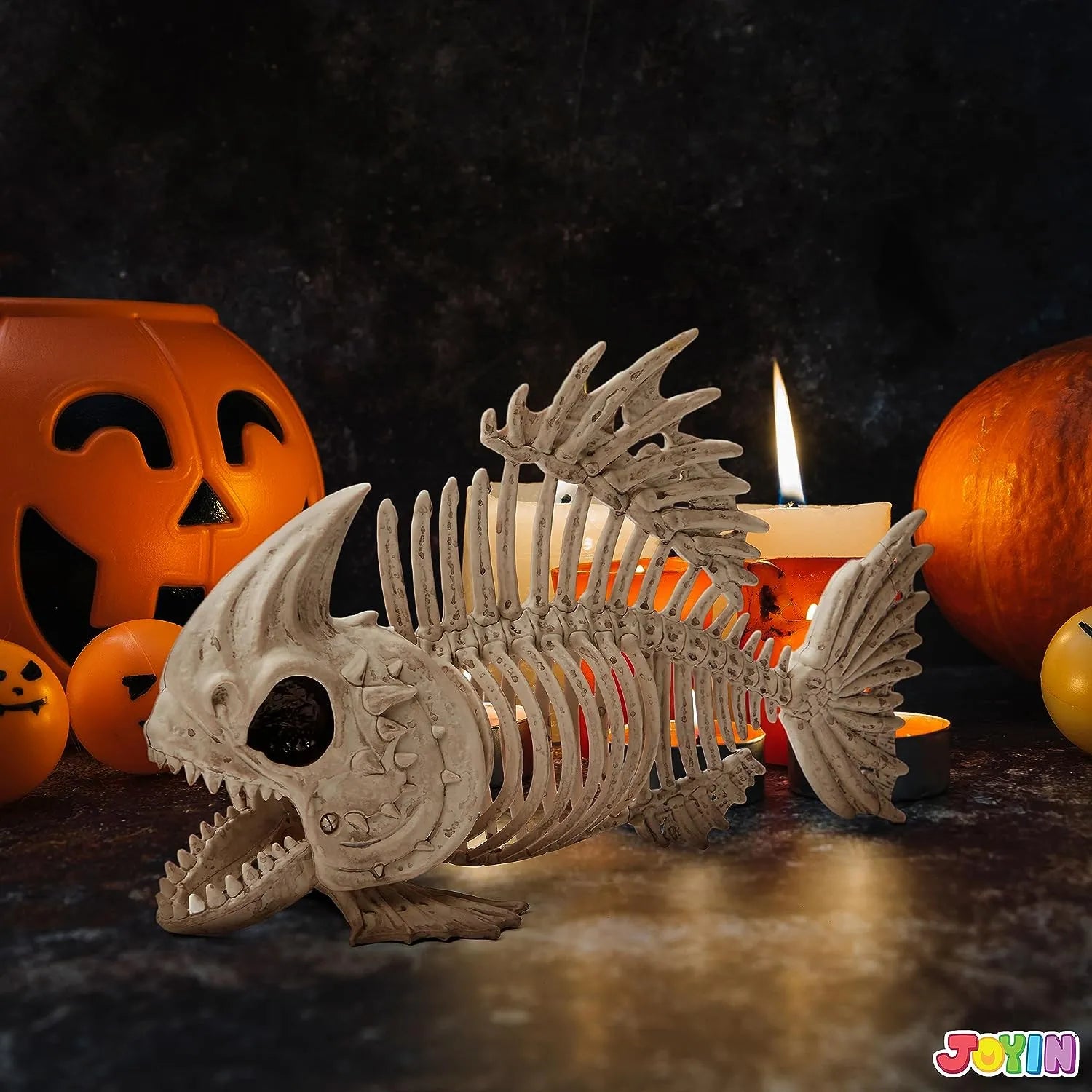 JOYIN 2Pcs 9.5in Halloween Fish Skeleton Animal Plastic Bones with Posable Joints - Image 6