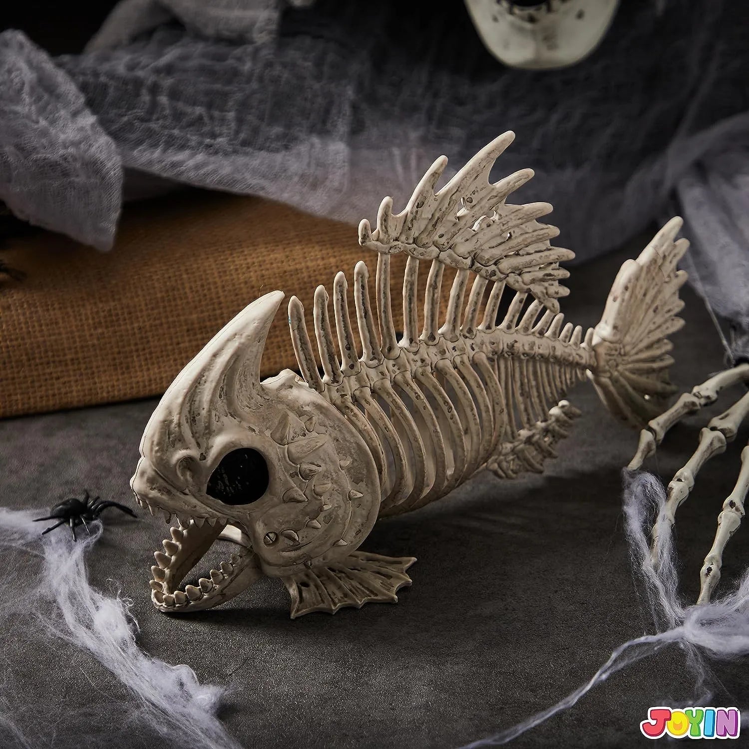 JOYIN 2Pcs 9.5in Halloween Fish Skeleton Animal Plastic Bones with Posable Joints - Image 7