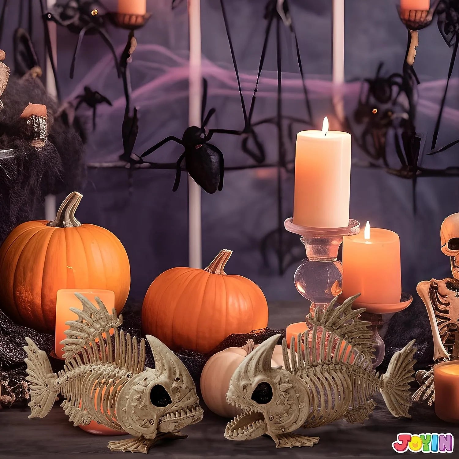 JOYIN 2Pcs 9.5in Halloween Fish Skeleton Animal Plastic Bones with Posable Joints - Image 9