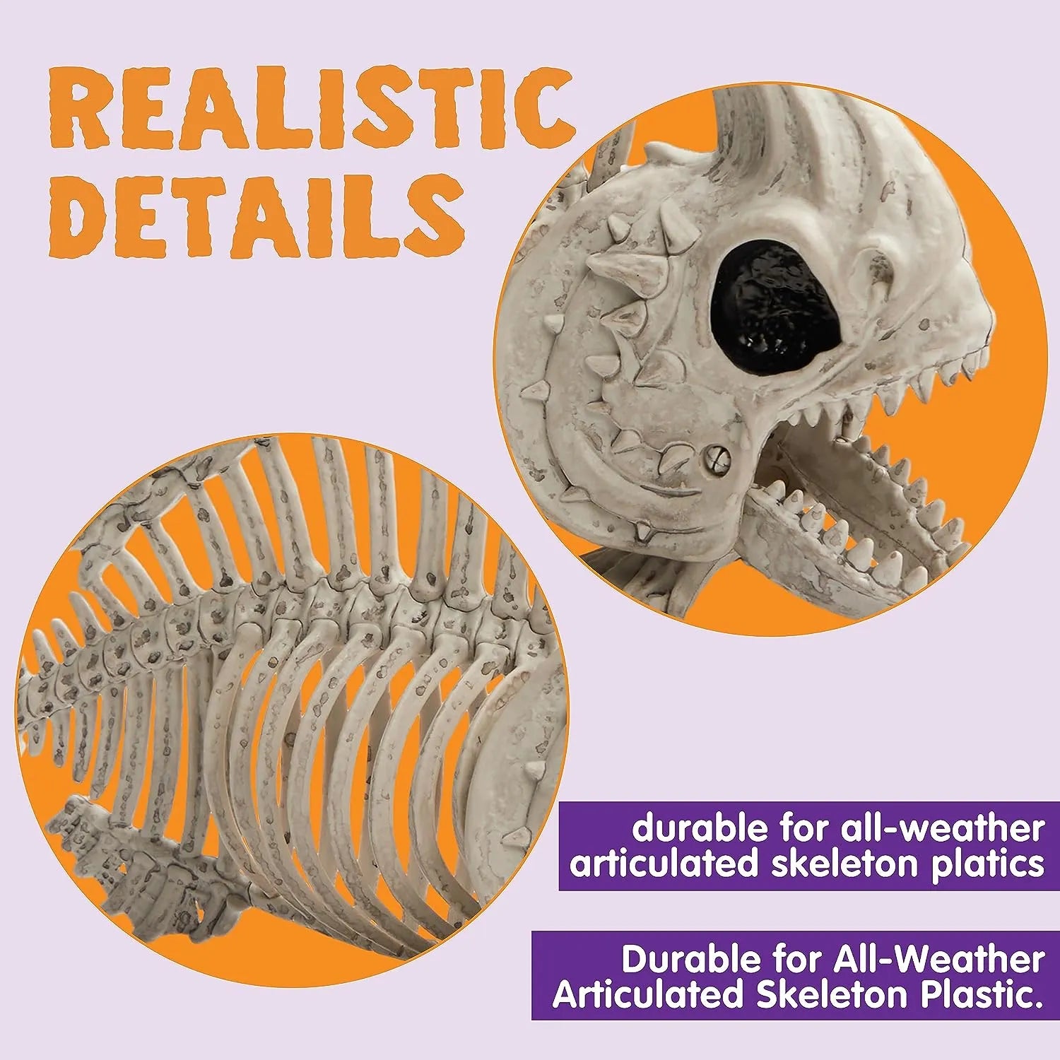 JOYIN 2Pcs 9.5in Halloween Fish Skeleton Animal Plastic Bones with Posable Joints - Image 4