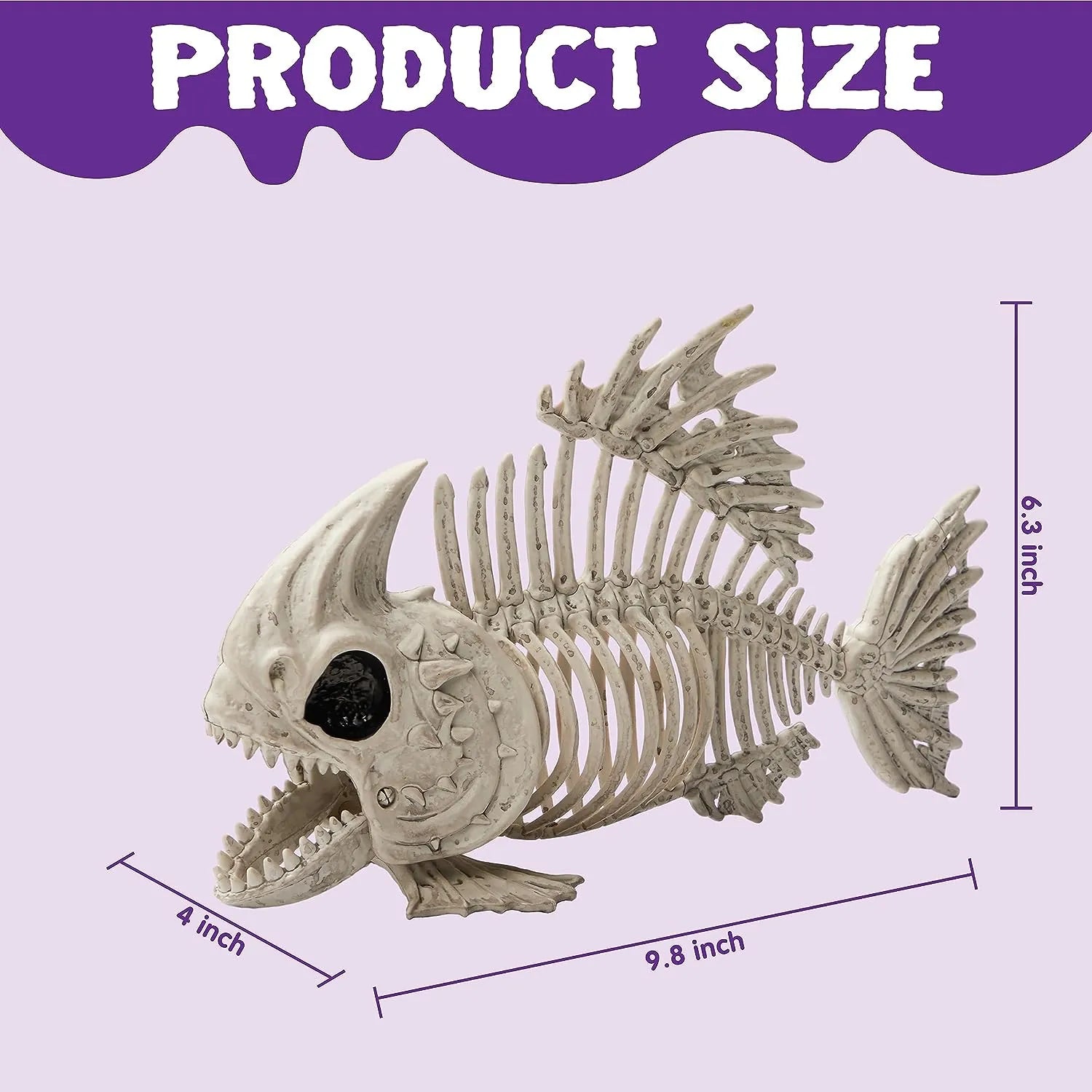 JOYIN 2Pcs 9.5in Halloween Fish Skeleton Animal Plastic Bones with Posable Joints - Image 5