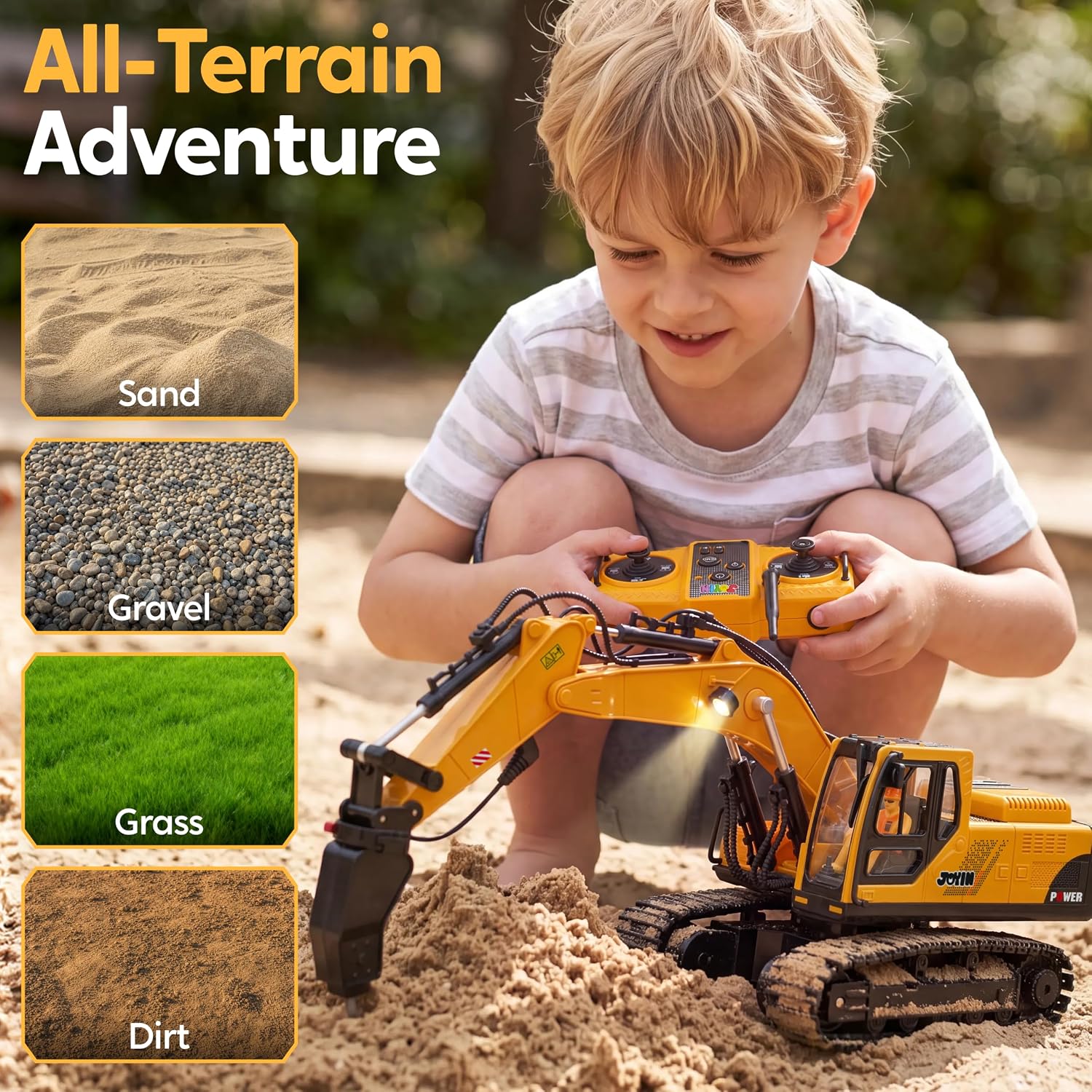 JOYIN 3-in-1 Remote Control Excavator Construction Truck Set - Image 7