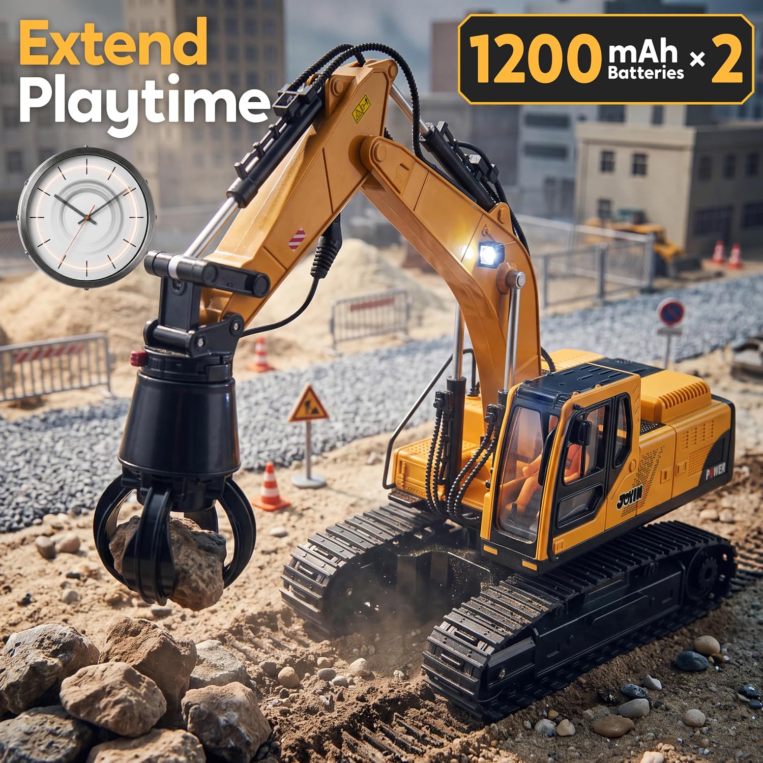 JOYIN 3-in-1 Remote Control Excavator Construction Truck Set - Image 4
