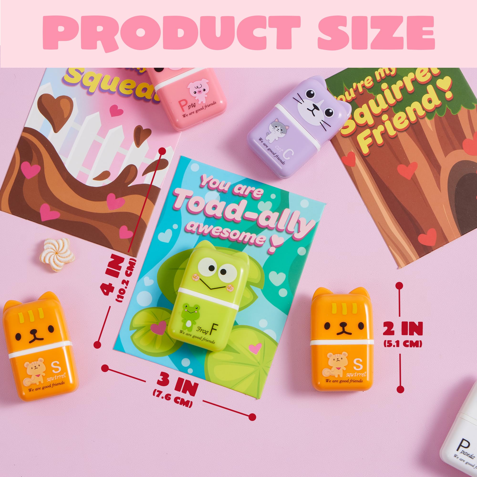 JOYIN 30 PCS Valentines Animals Erasers and Clean Up Roller for Party Favor Gifts - Image 2