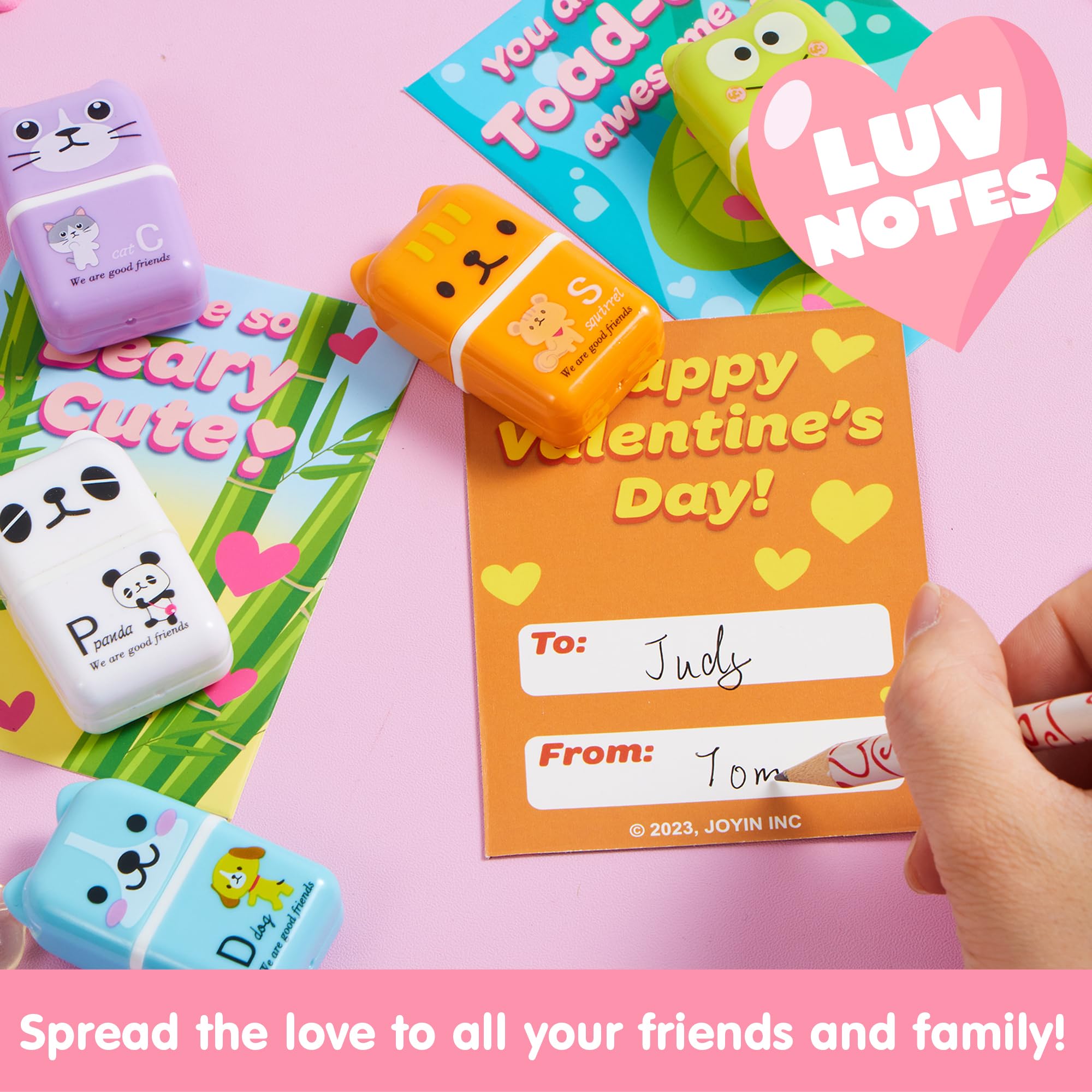 JOYIN 30 PCS Valentines Animals Erasers and Clean Up Roller for Party Favor Gifts - Image 3