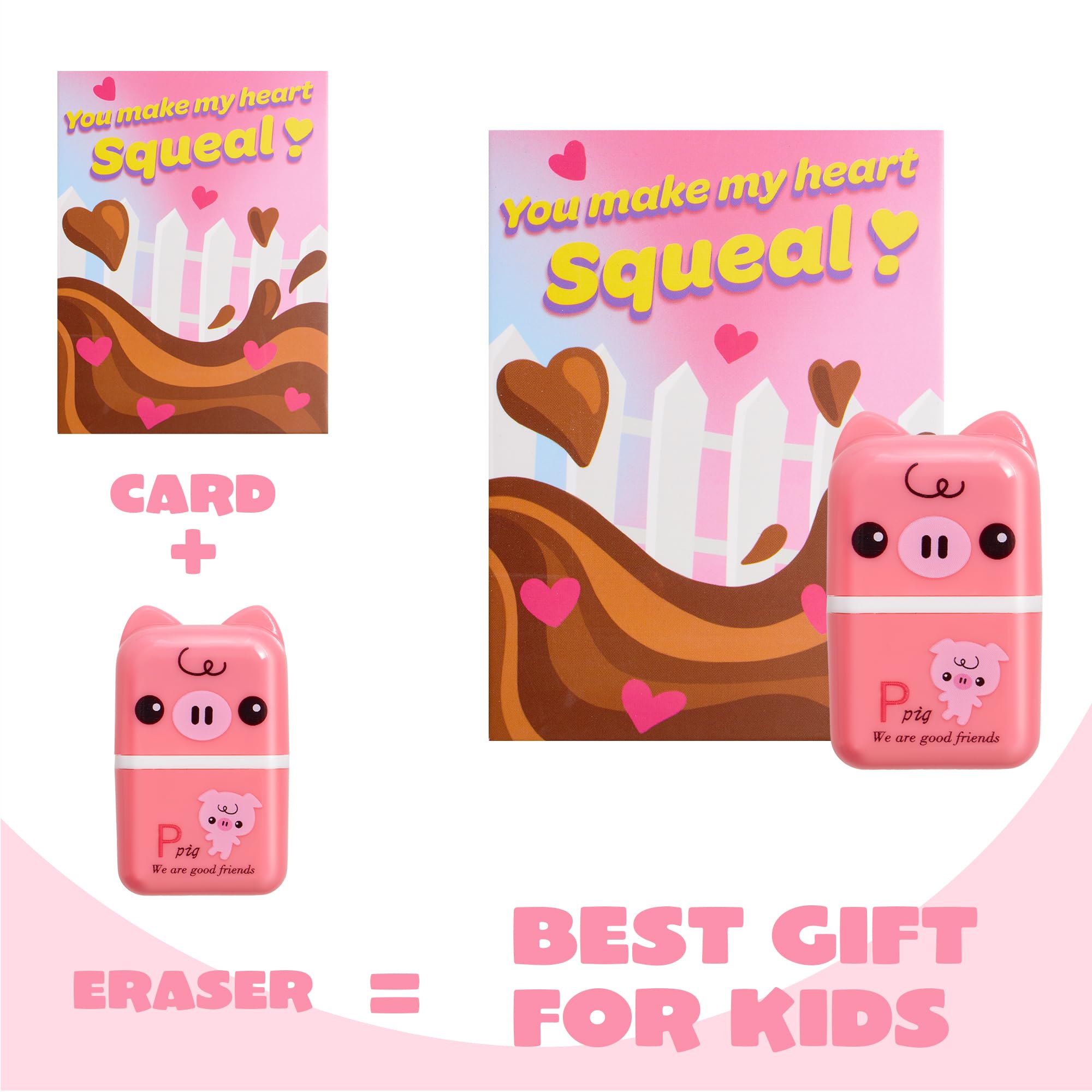 JOYIN 30 PCS Valentines Animals Erasers and Clean Up Roller for Party Favor Gifts - Image 4