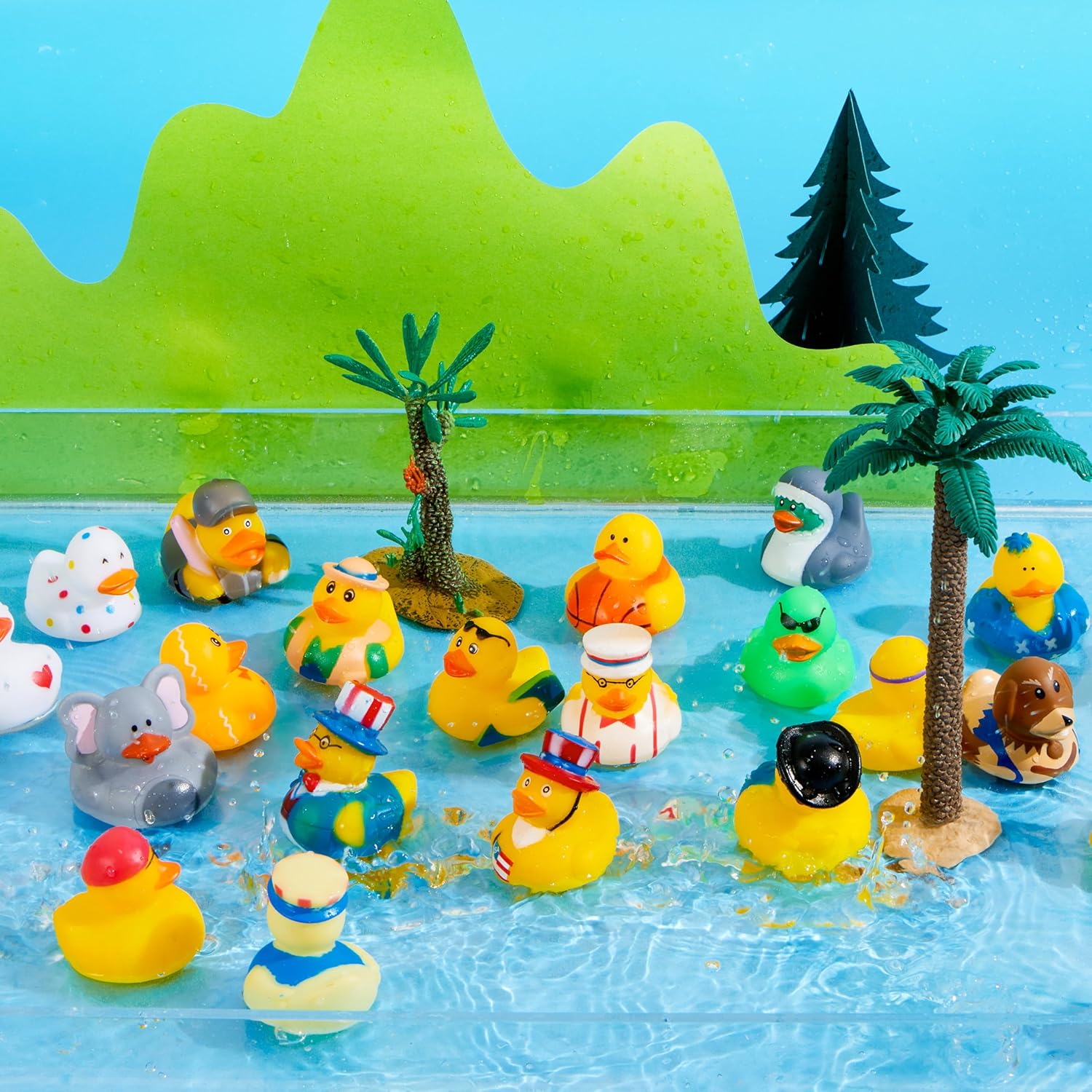 JOYIN 30 Pcs Assorted Rubber Ducks with Mesh Bag - Image 6