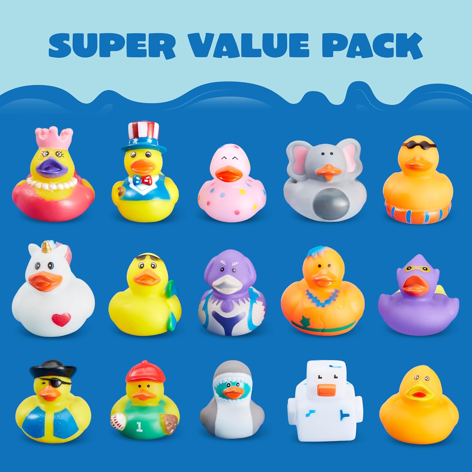 JOYIN 30 Pcs Assorted Rubber Ducks with Mesh Bag - Image 8