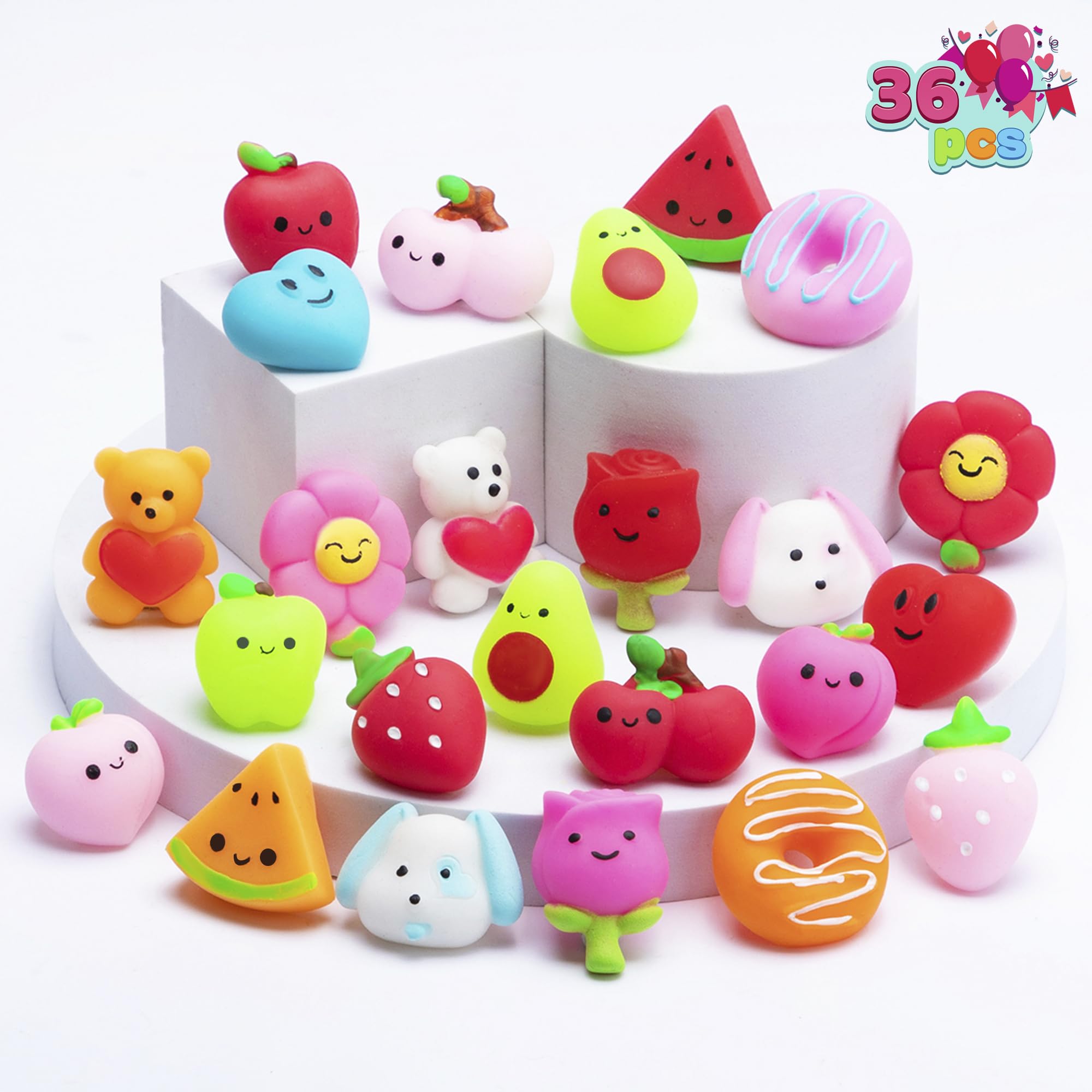 JOYIN 36 Pcs Valentines Day Mochi Squishy Toys