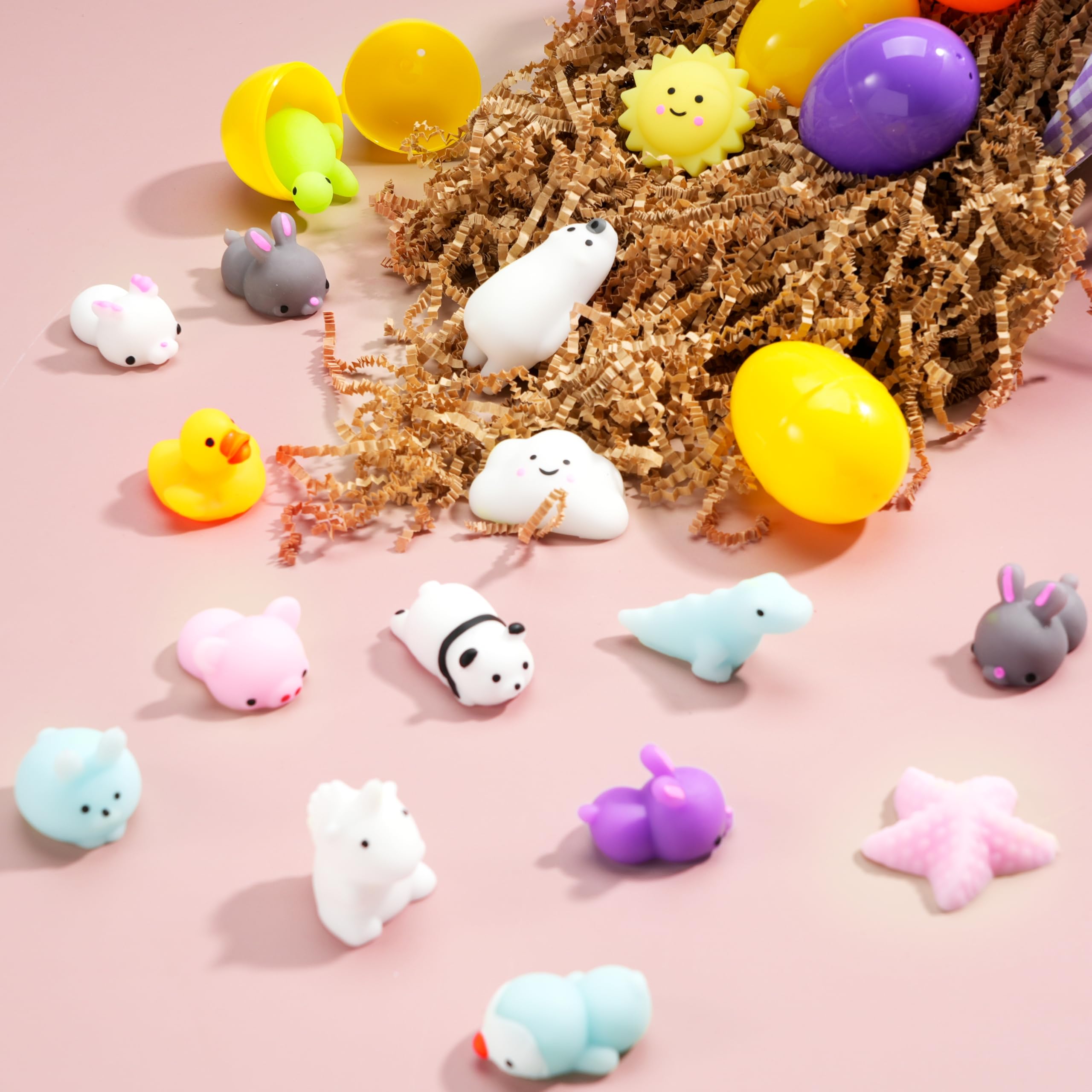 JOYIN 48 Pcs Easter Prefilled Eggs with Mochi Squishy Toys - Image 6