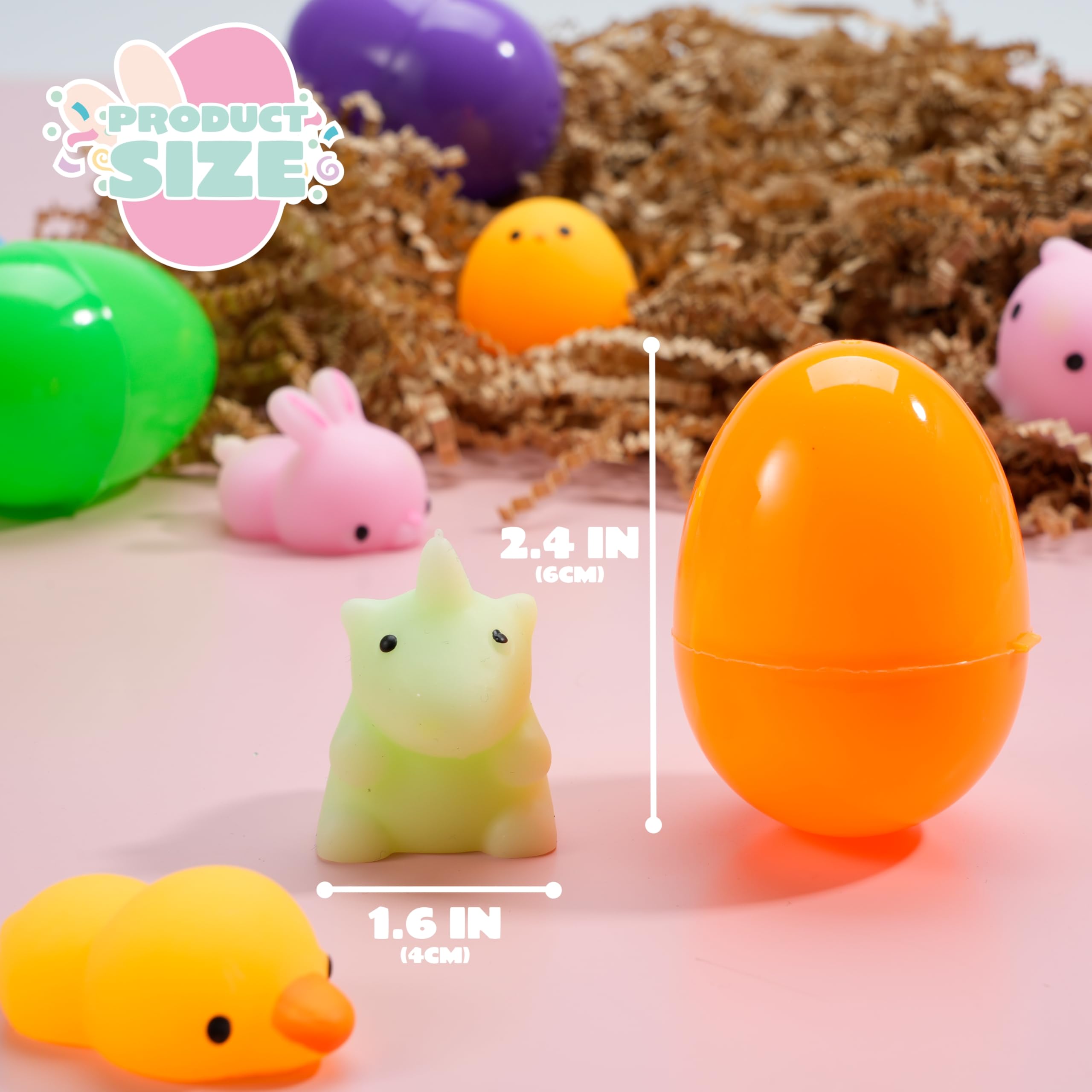 JOYIN 48 Pcs Easter Prefilled Eggs with Mochi Squishy Toys - Image 7