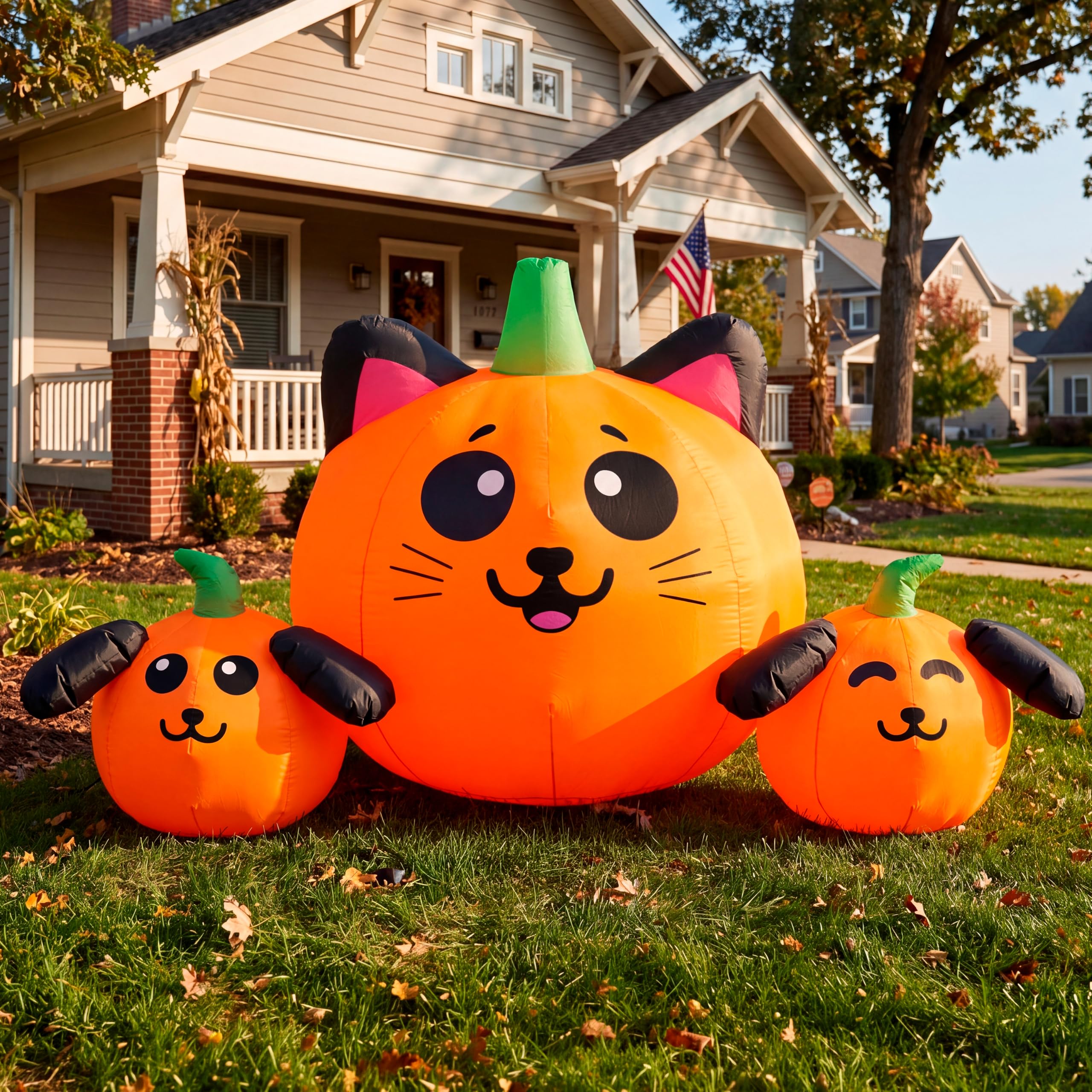 JOYIN 5FT Halloween Inflatable Pumpkin Cat & Dog Yard Decor - Image 7