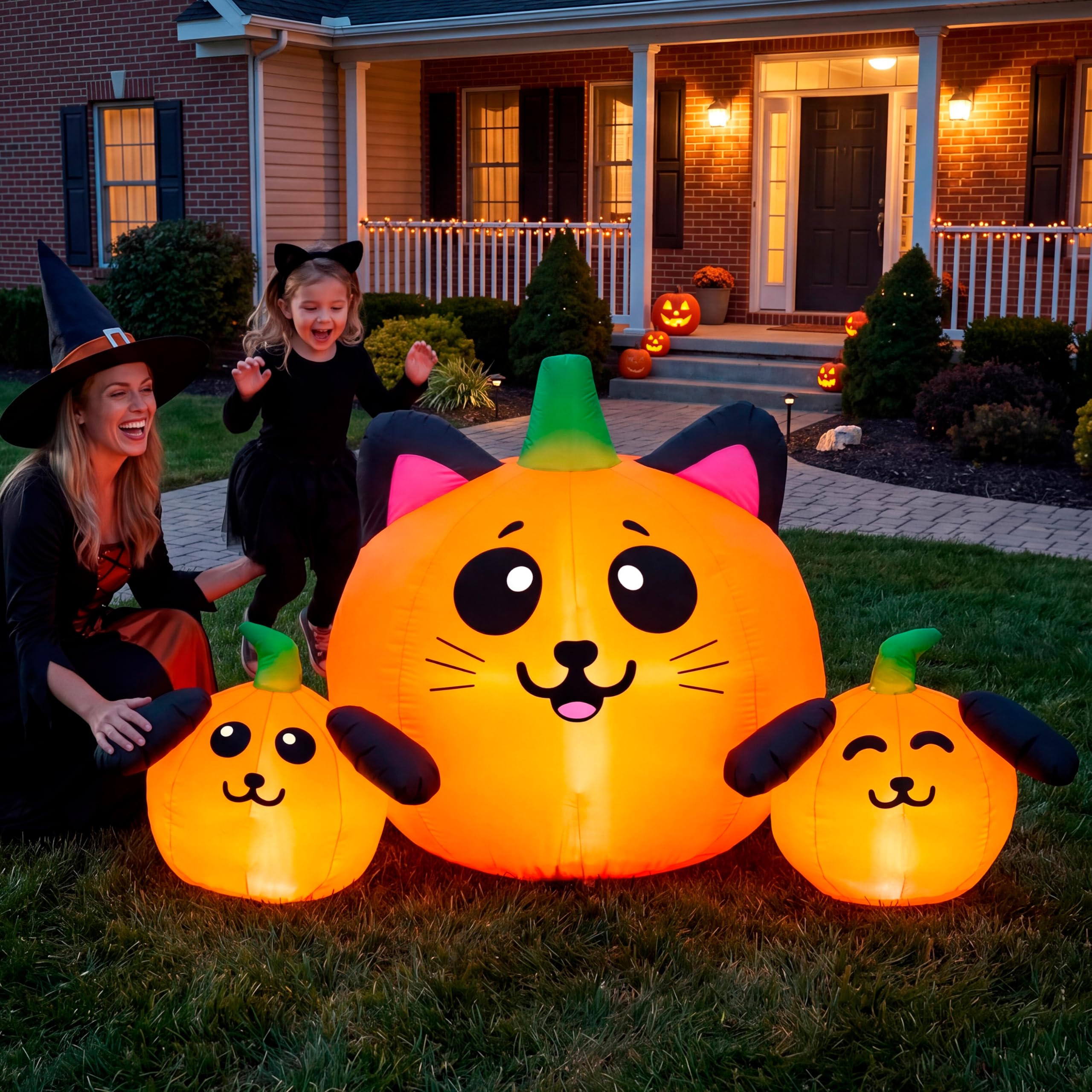 JOYIN 5FT Halloween Inflatable Pumpkin Cat & Dog Yard Decor - Image 8
