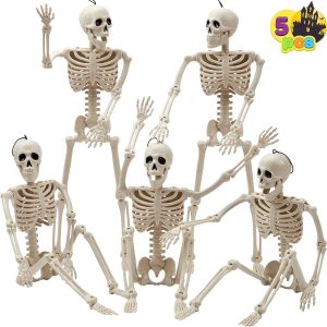5 PCS Posable Halloween Skeletons 16 Inches Full Body Posable Joints