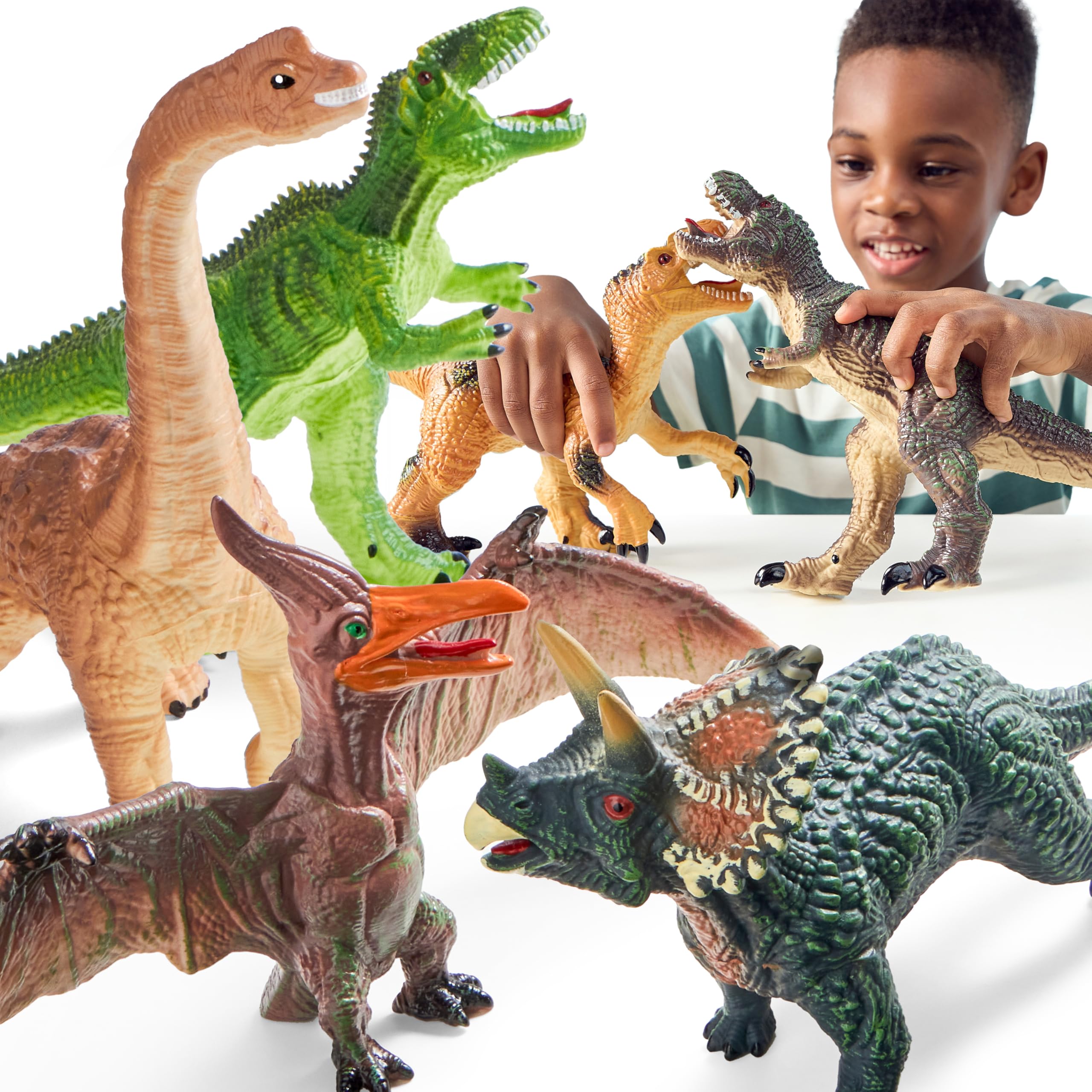 JOYIN 6Pcs Big Soft Dinosaur Toys Set for Toddlers