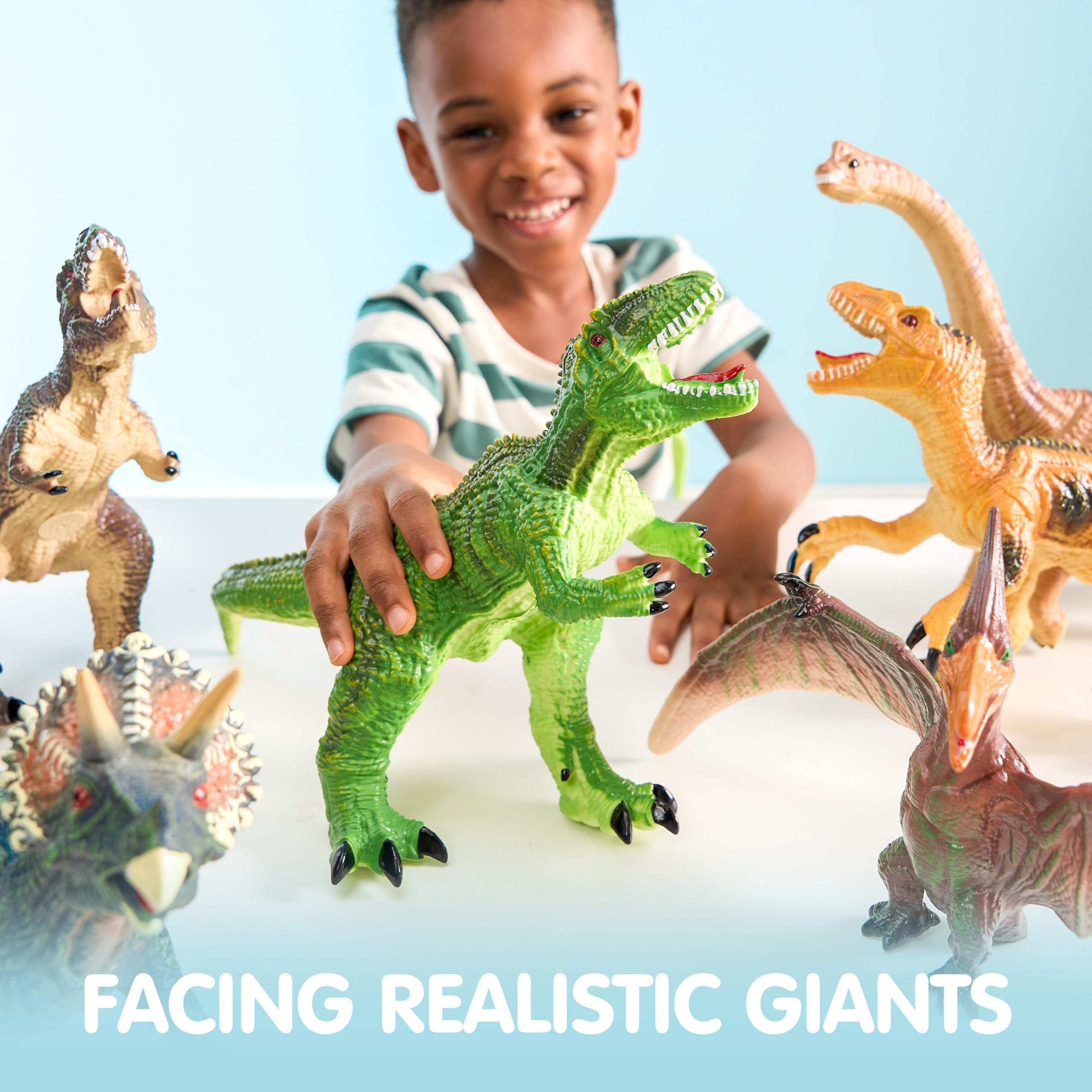 JOYIN 6Pcs Big Soft Dinosaur Toys Set for Toddlers - Image 2