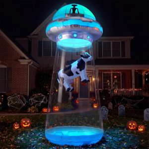 JOYIN 9 FT Giant Halloween Inflatable UFO Alien with Built-in LEDs