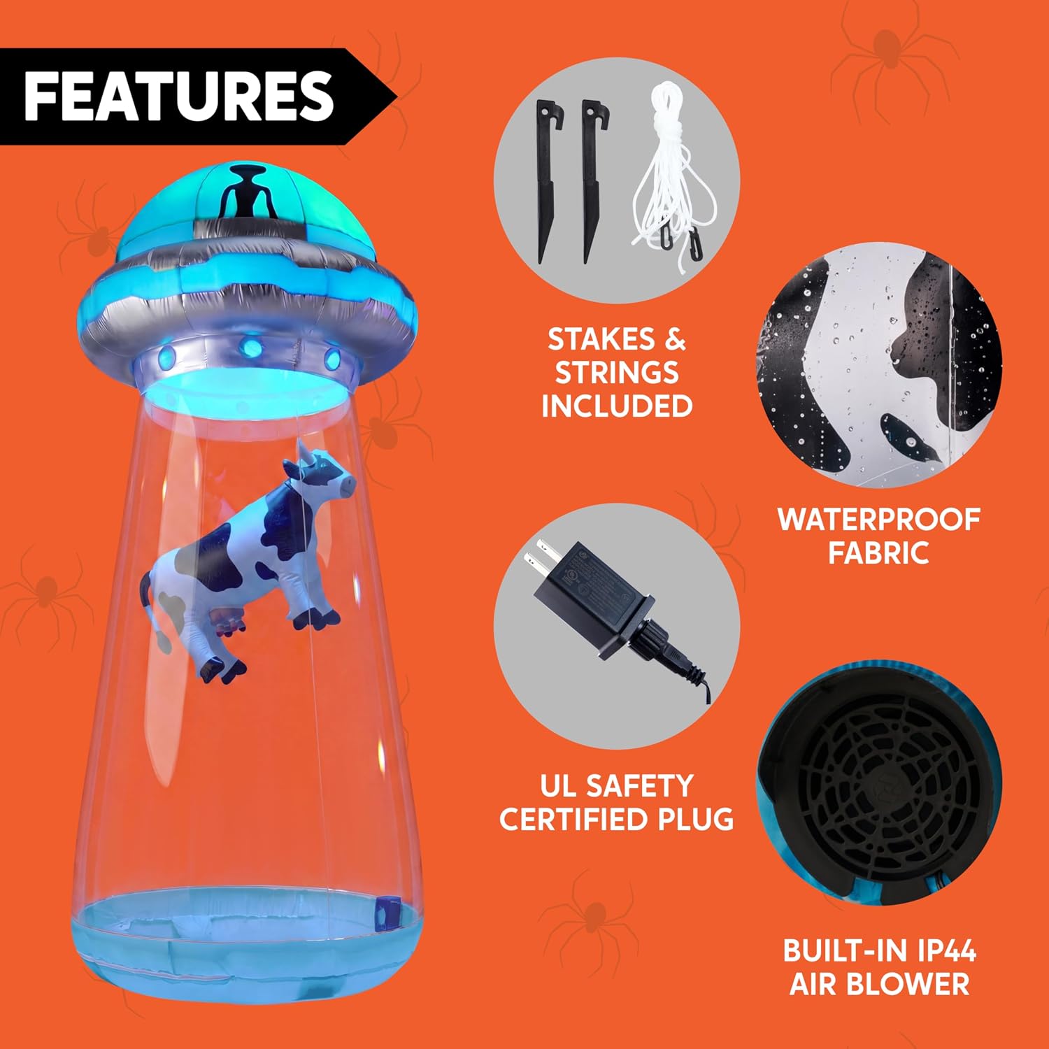 JOYIN 9 FT Giant Halloween Inflatable UFO Alien with Built-in LEDs - Image 5