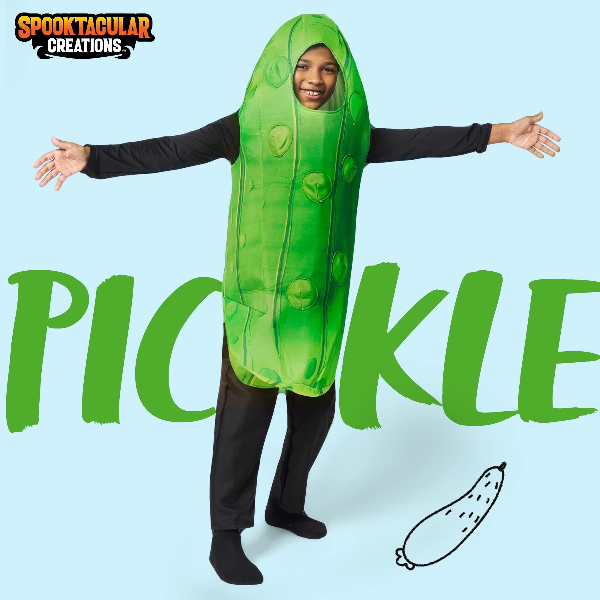 JOYIN Kids Pickle Costume - Funny Food Halloween Jumpsuit for Children - Image 2