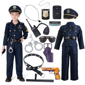 JOYIN Kids Police Officer Costume - Boys Halloween Cop Outfit