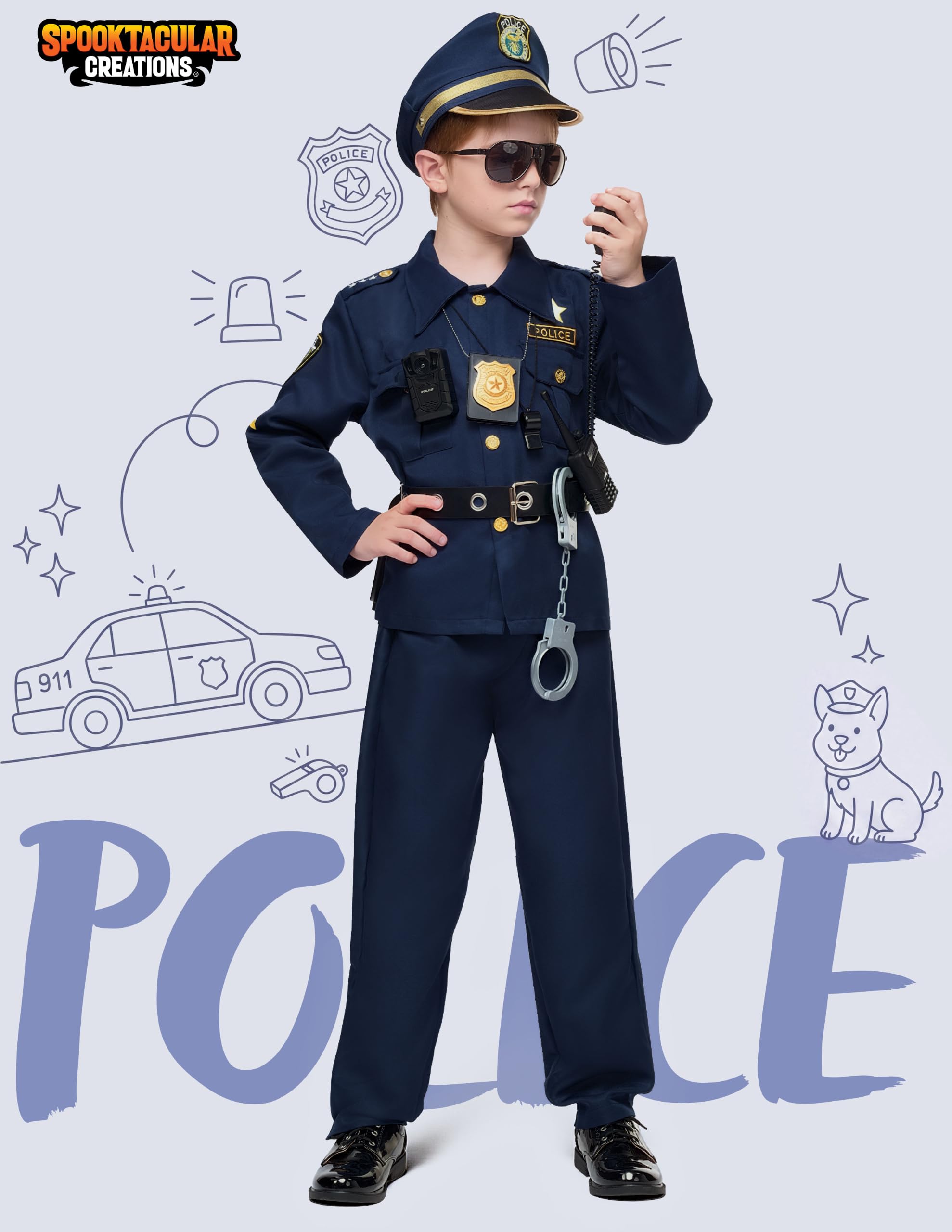 JOYIN Kids Police Officer Costume - Boys Halloween Cop Outfit - Image 2